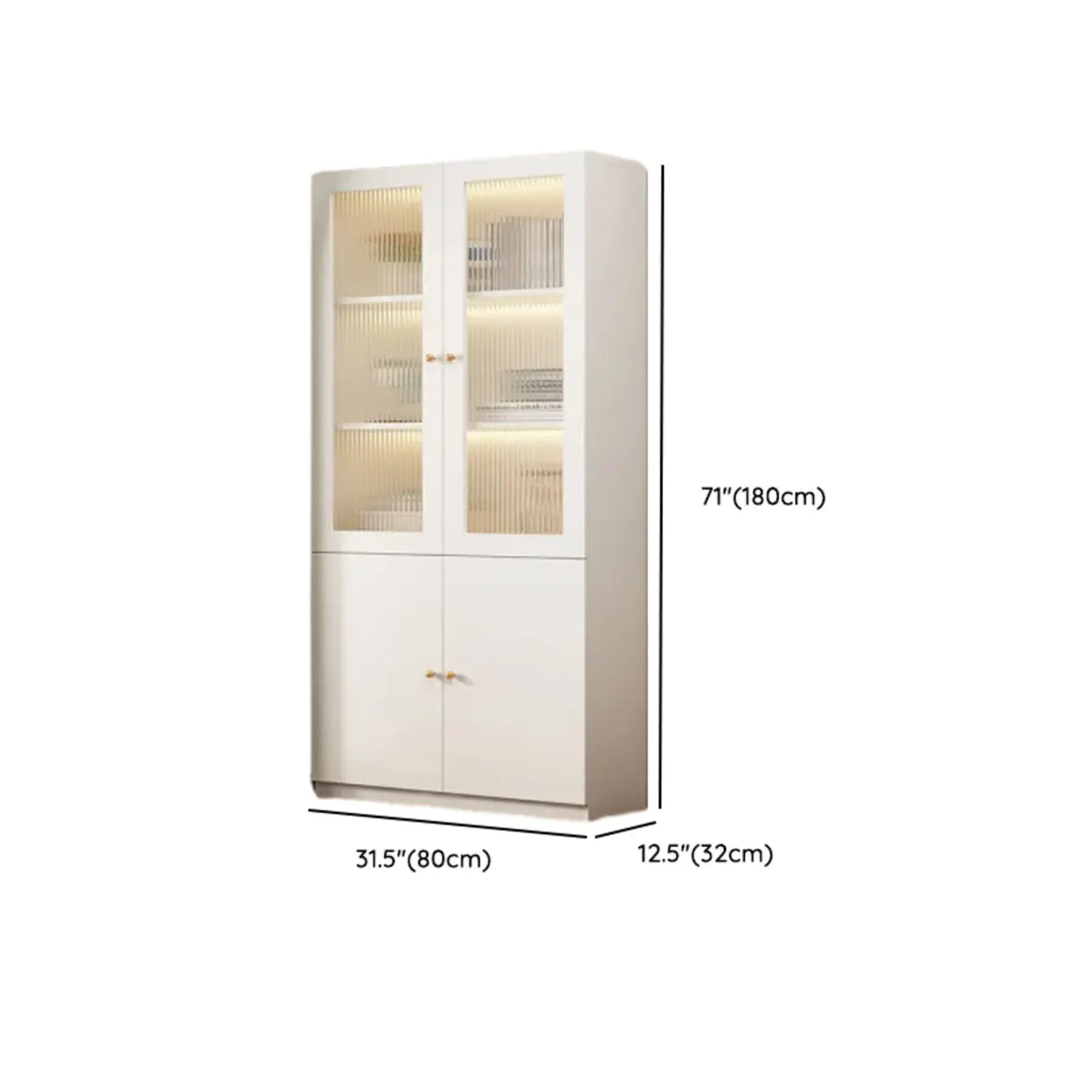White French Solid Wood Door Glass Display Bookcase Image - 37
