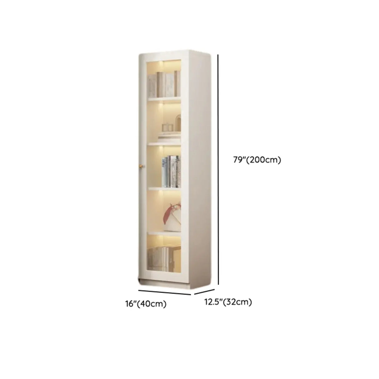 White French Solid Wood Door Glass Display Bookcase Image - 38