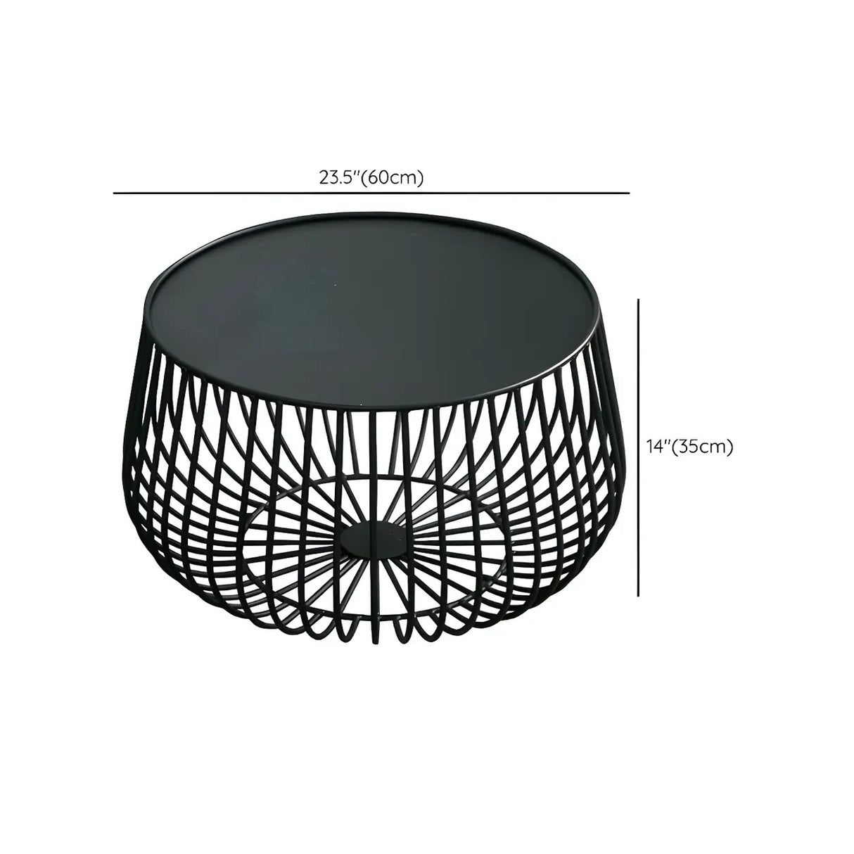White Glass Top Iron Frame Round Outdoor Coffee Table