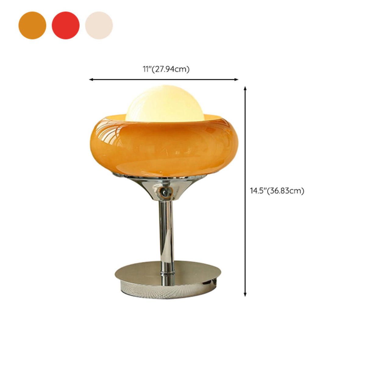 White Globe Glass Shade Silver Base LED Table Lamp