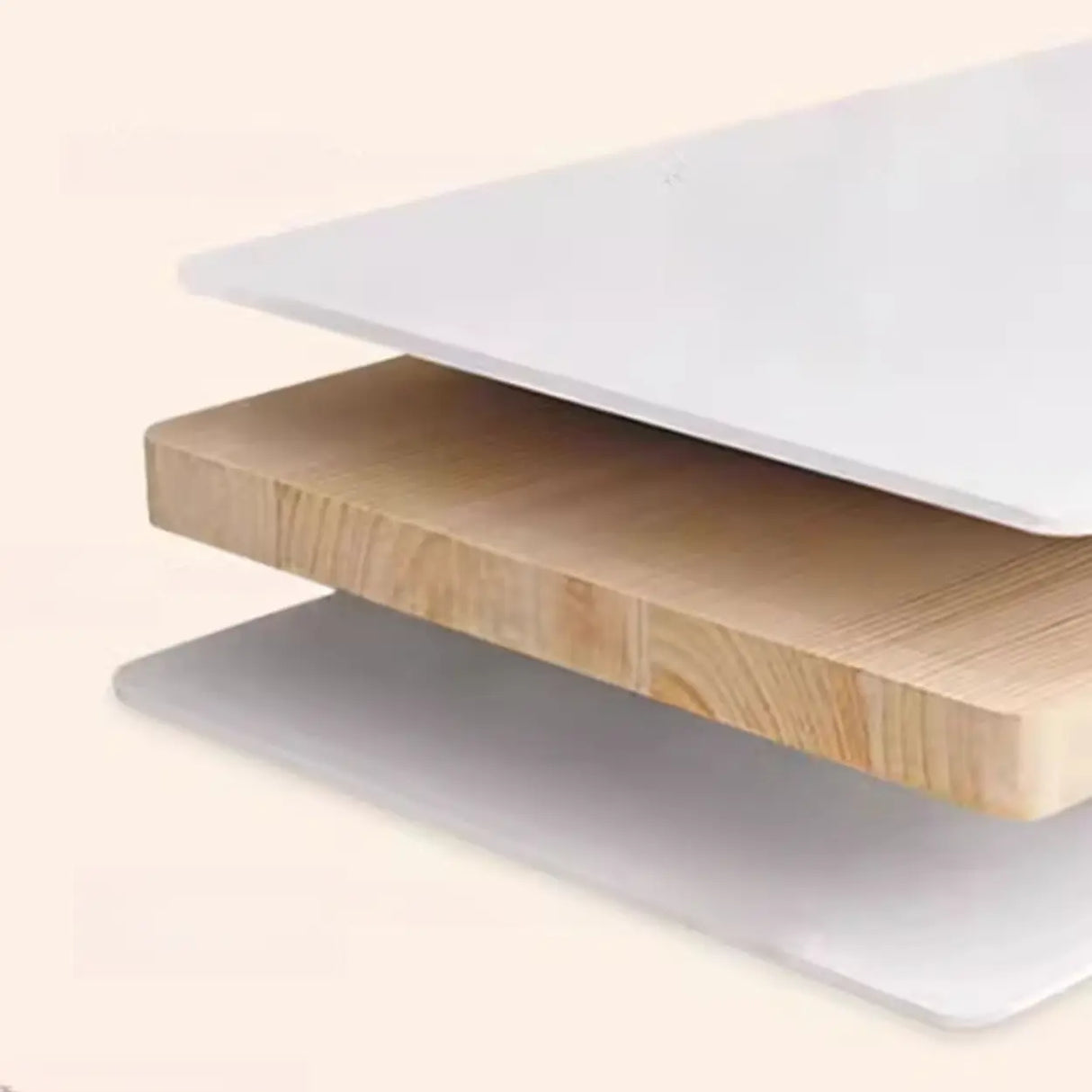 White Height-Adjustable Wood Computer Desk with Wheels Image - 8