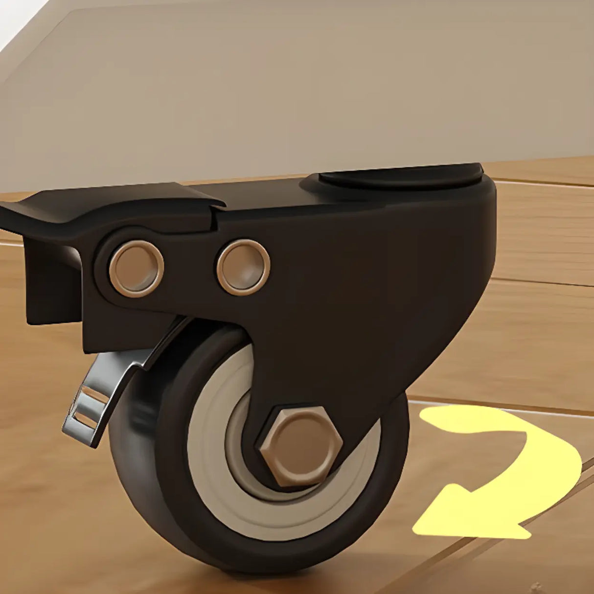 White Height-Adjustable Wood Computer Desk with Wheels Image - 9