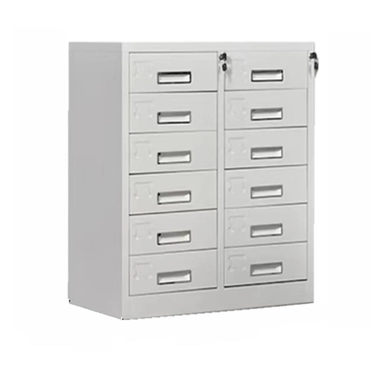 White Large Steel Locking Drawer Storage Filing Cabinet Image - 10