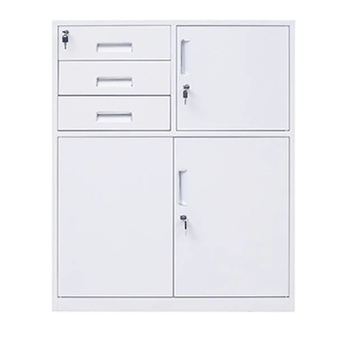 White Large Steel Locking Drawer Storage Filing Cabinet Image - 33