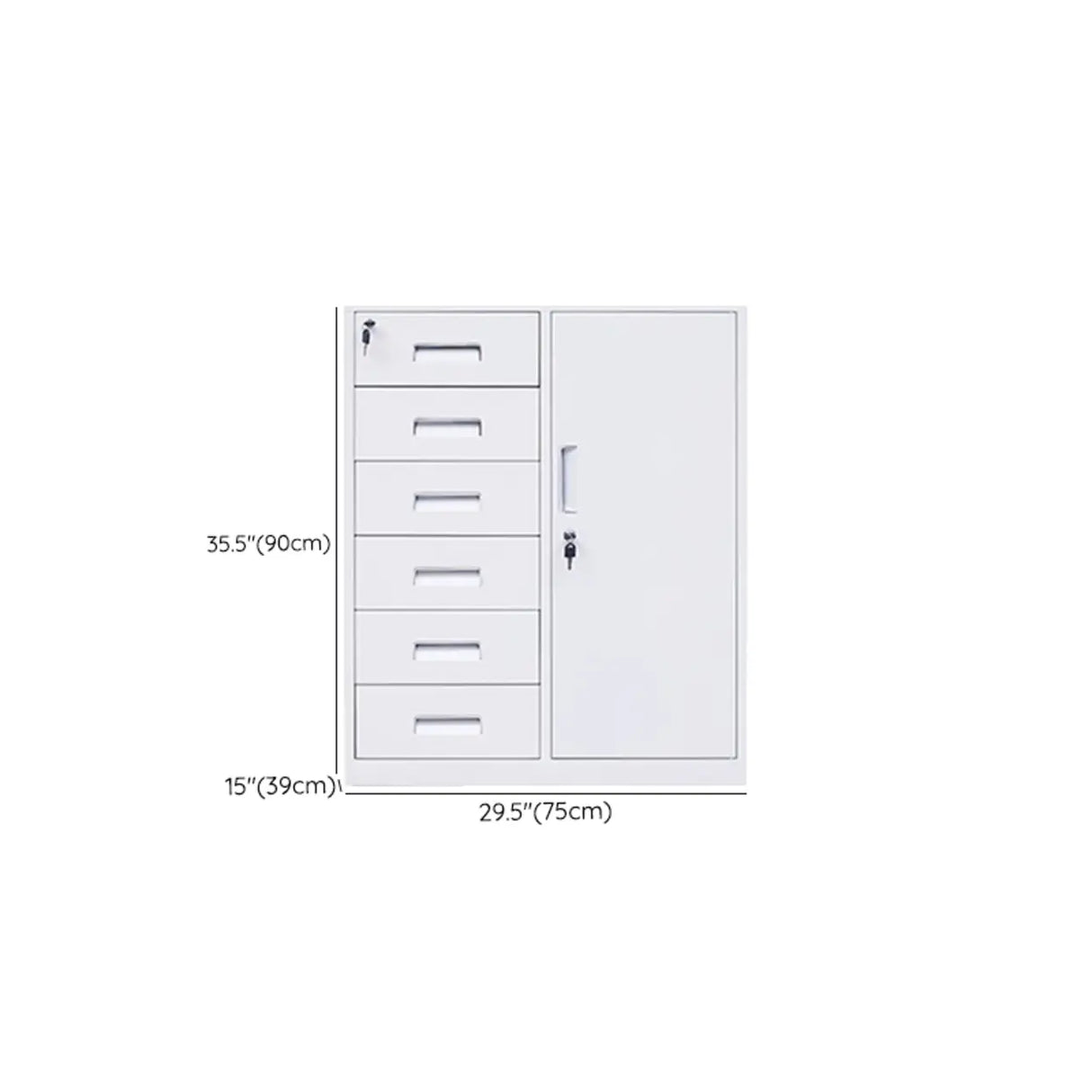 White Large Steel Locking Drawer Storage Filing Cabinet Image - 36