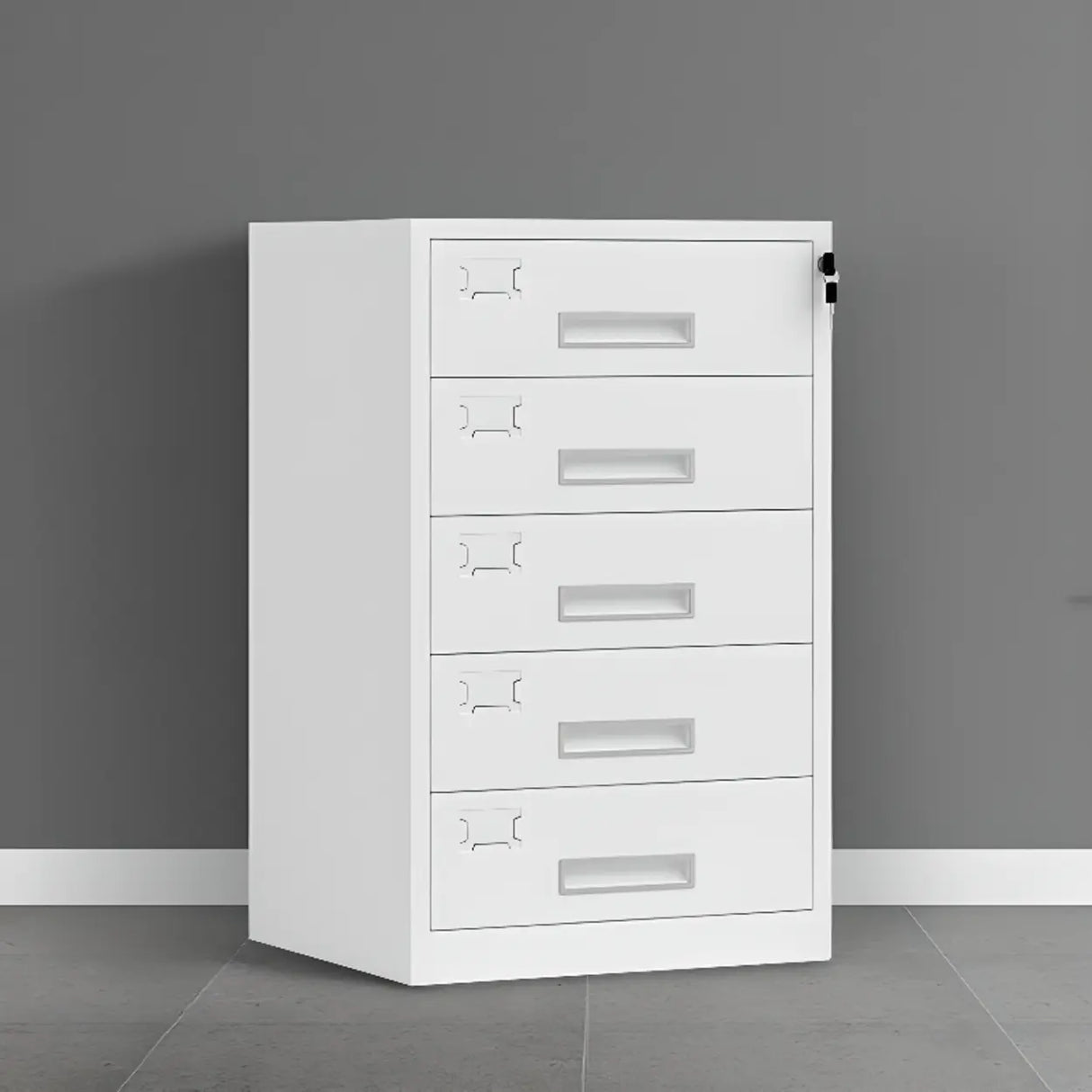 White Lockable Steel Drawers Large Filing Cabinets Image - 30