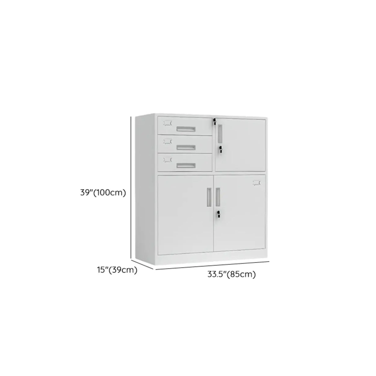 White Lockable Steel Drawers Large Filing Cabinets Image - 39