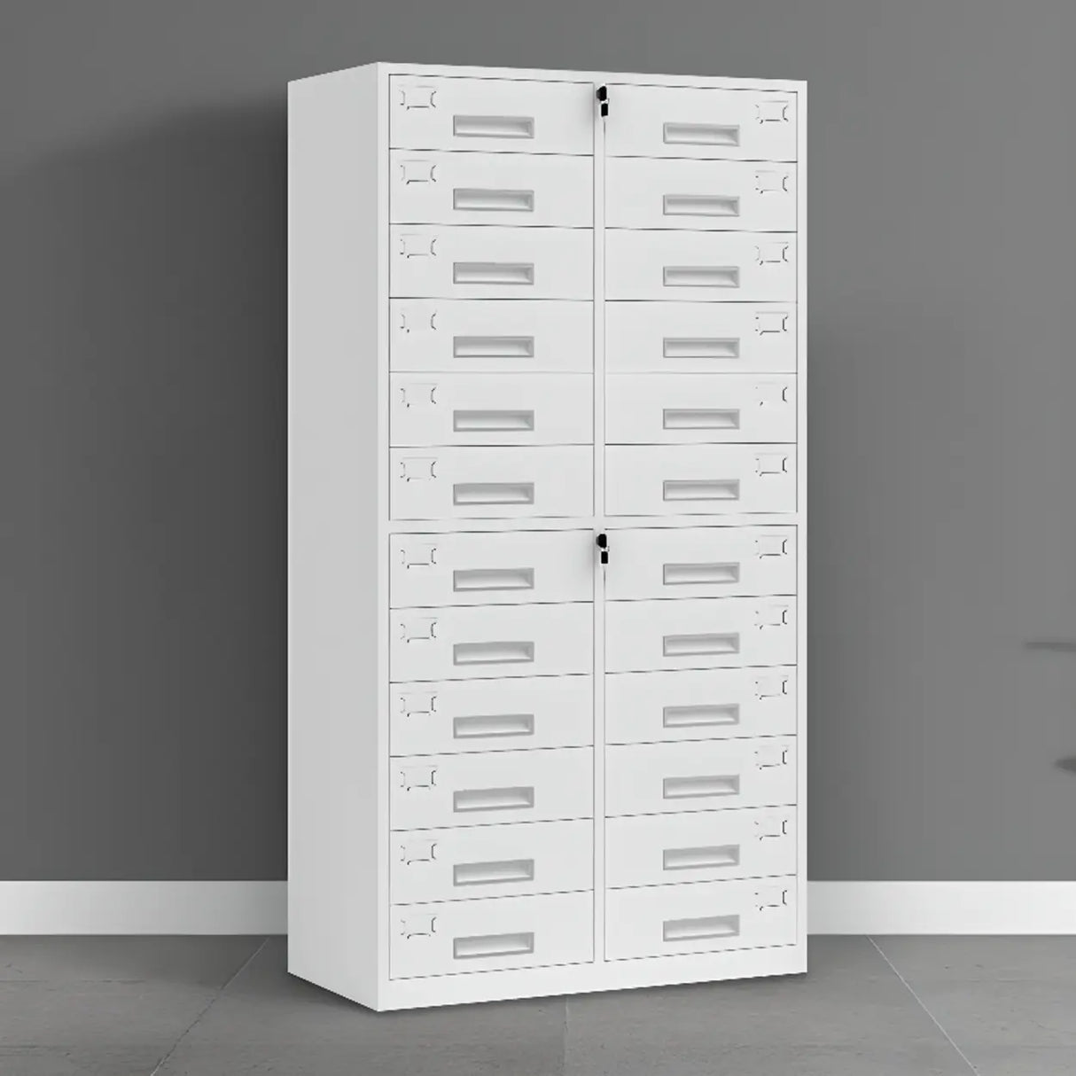 White Lockable Steel Drawers Large Filing Cabinets Image - 6