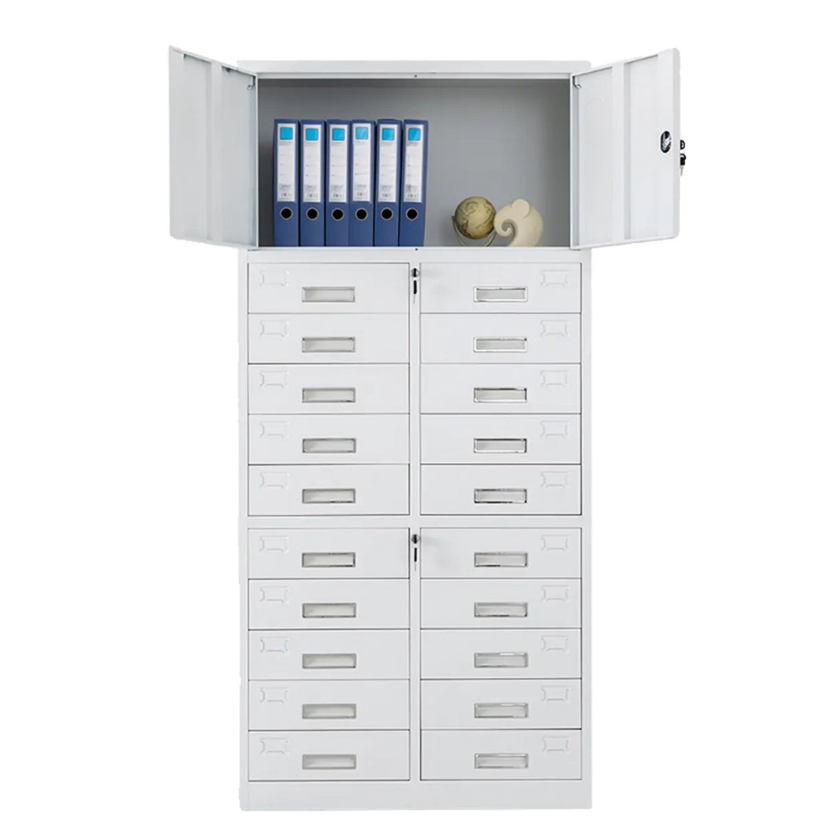 White Lockable Steel Drawers Large Filing Cabinets Image - 9