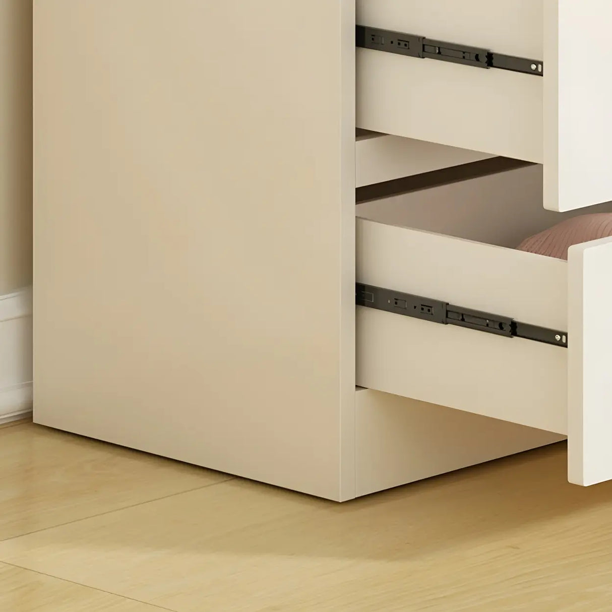 White Manufactured Wood Dresser with Multiple Drawers Image - 14