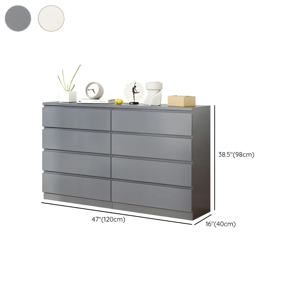 White Manufactured Wood Dresser with Multiple Drawers Image - 35