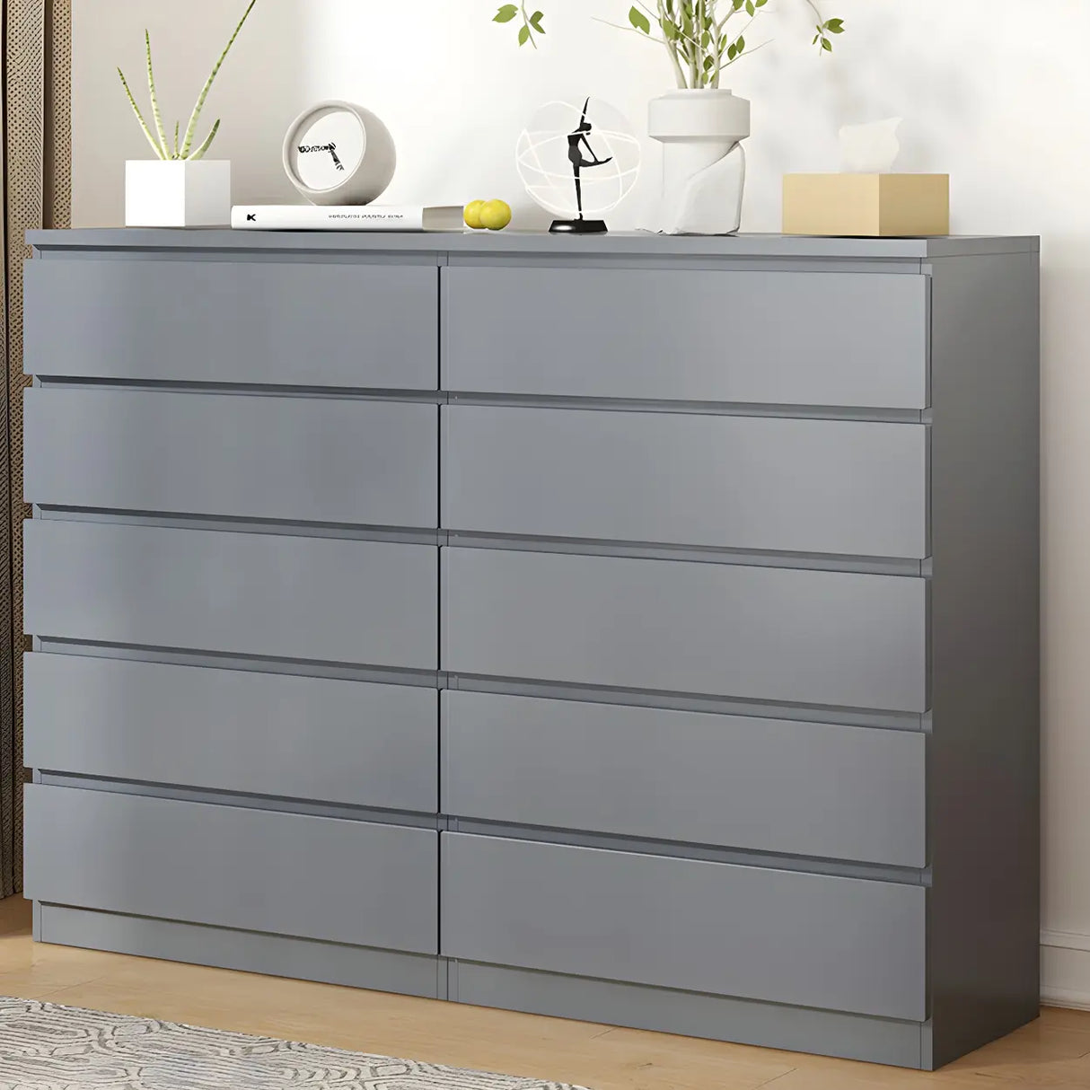 White Manufactured Wood Dresser with Multiple Drawers Image - 21