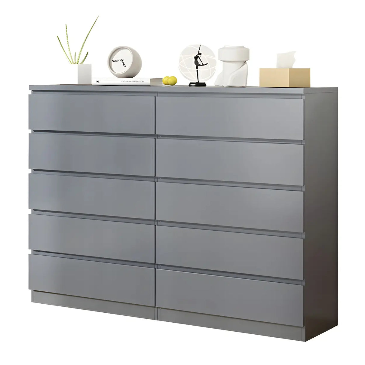 White Manufactured Wood Dresser with Multiple Drawers Image - 25