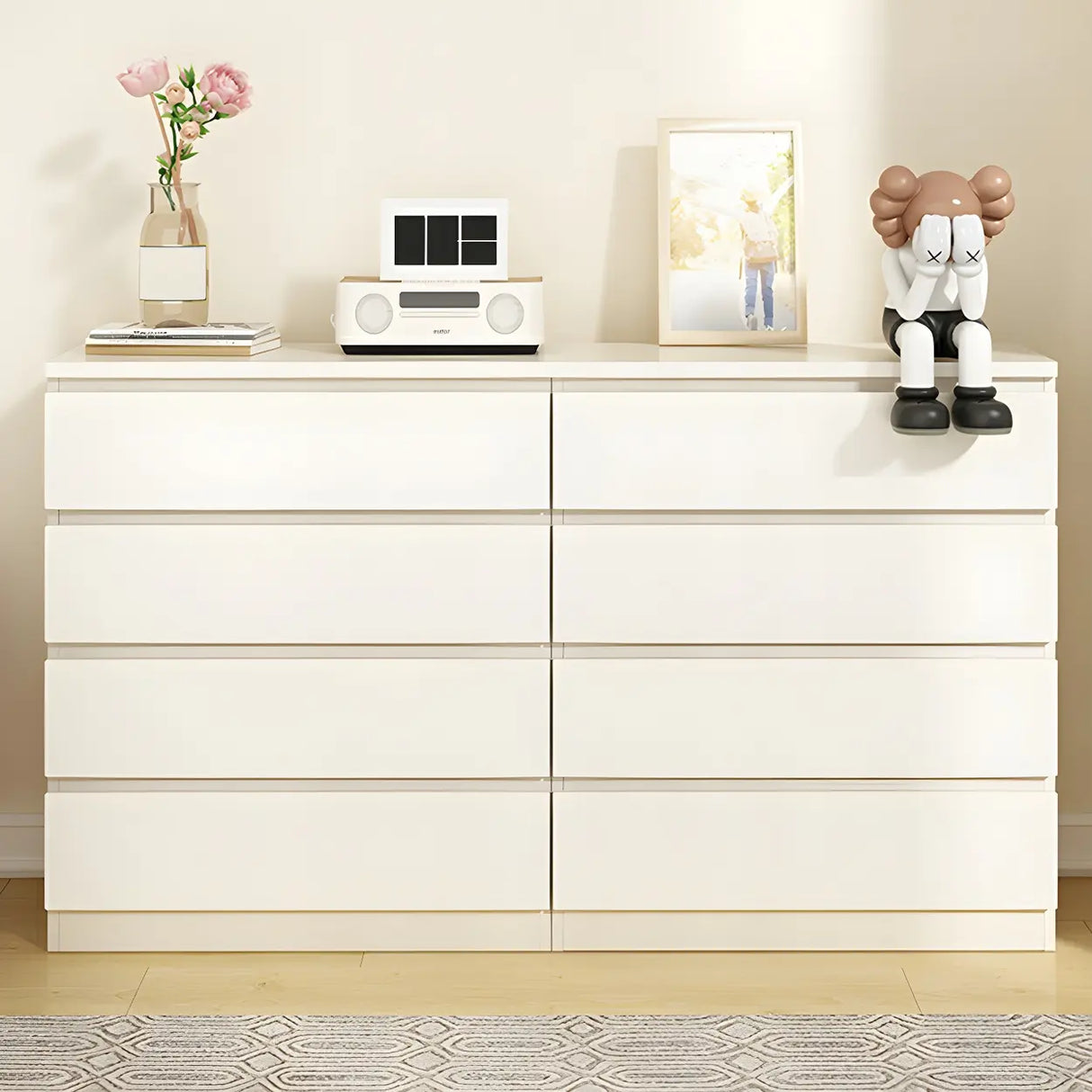 White Manufactured Wood Dresser with Multiple Drawers Image - 26