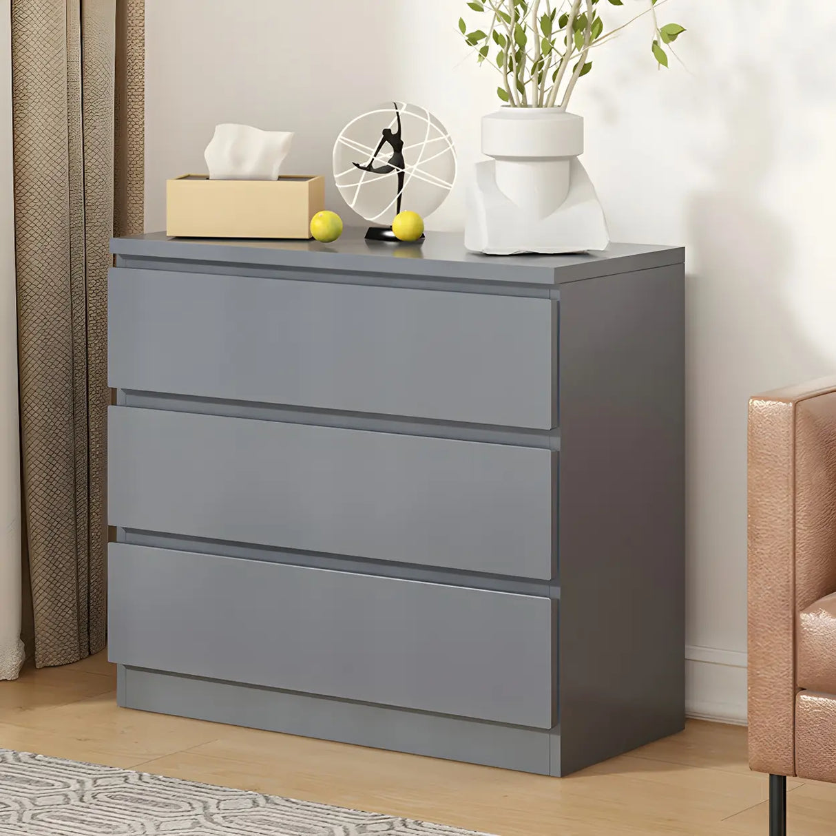 White Manufactured Wood Dresser with Multiple Drawers Image - 2