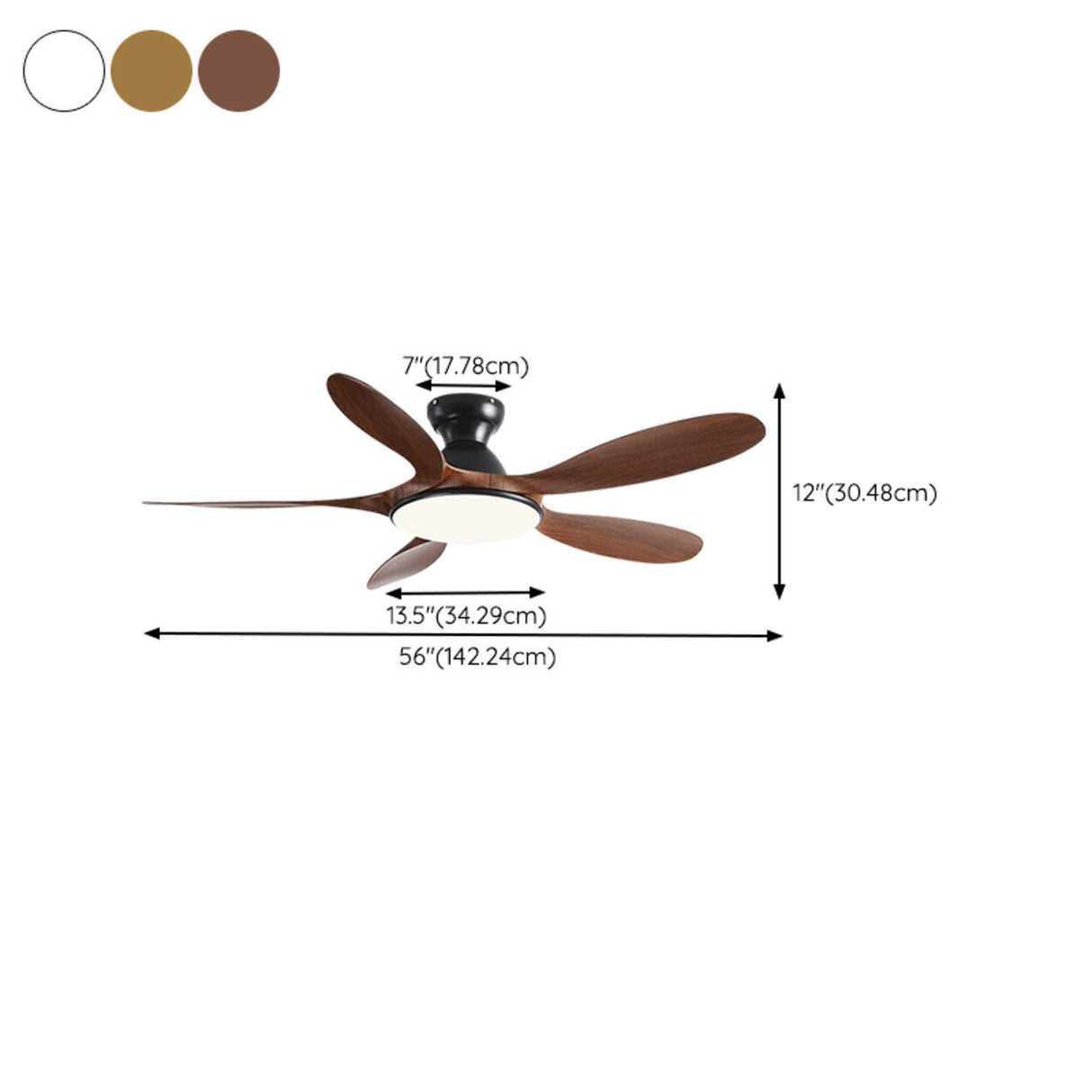 White Metal ABS Blade Living Room Ceiling Fan Light Image - 16