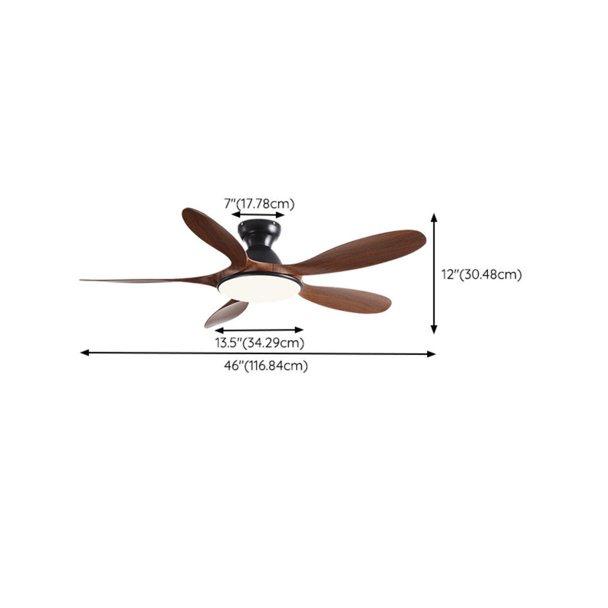 White Metal ABS Blade Living Room Ceiling Fan Light Image - 18