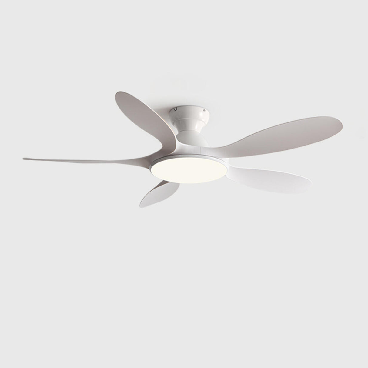 White Metal ABS Blade Living Room Ceiling Fan Light Image - 6