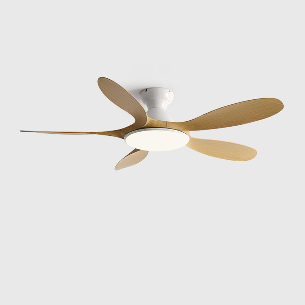 White Metal ABS Blade Living Room Ceiling Fan Light Image - 8