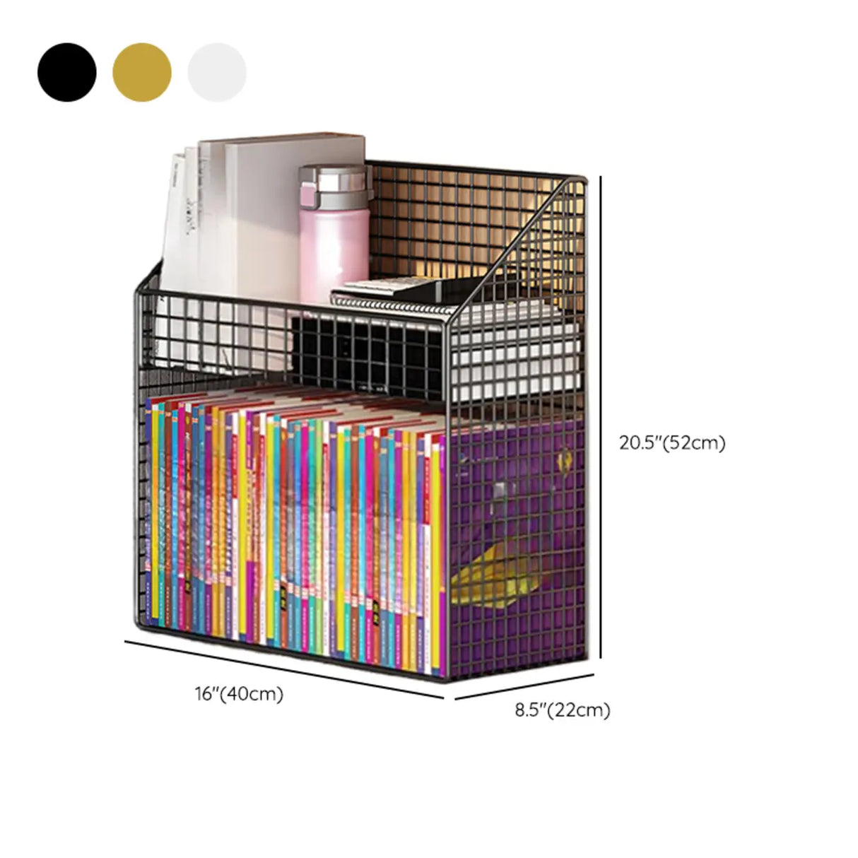 White Metal Storage Mesh Book Cart with Wheels Image - 23