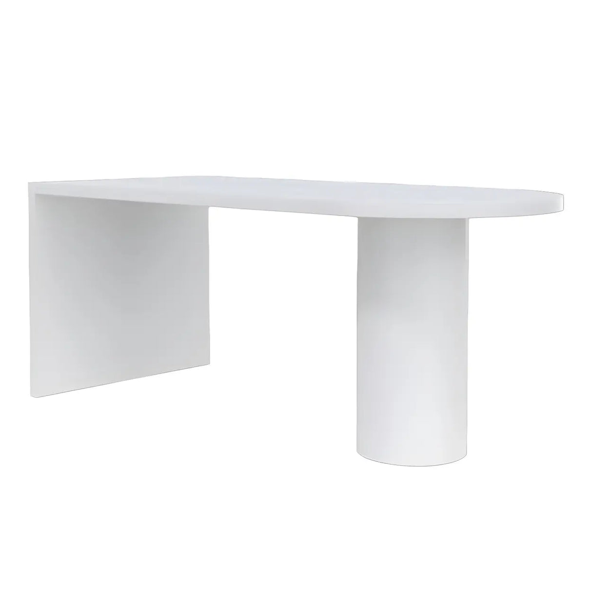 White Minimalist Oval Counter Height Bar Table Image - 10