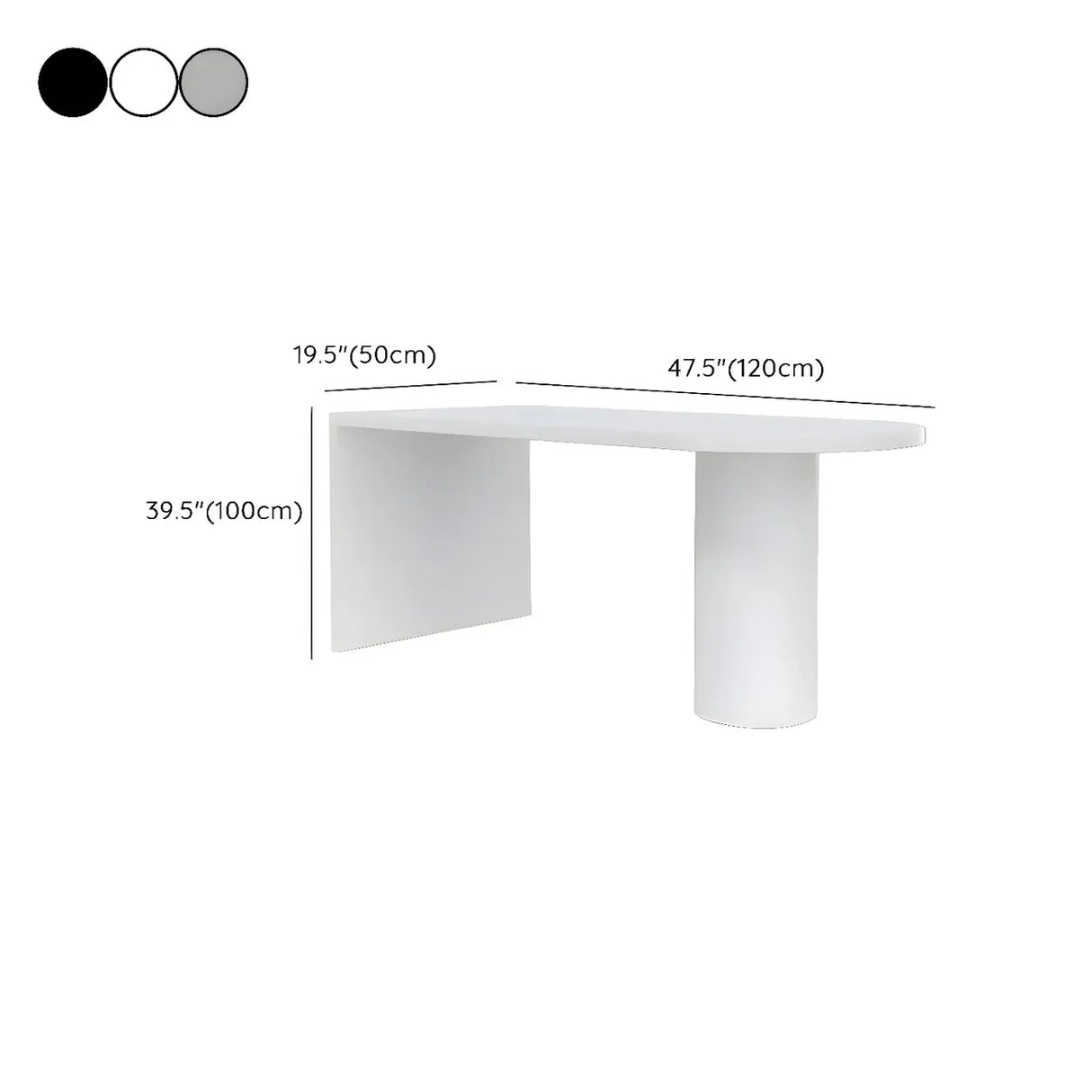 White Minimalist Oval Counter Height Bar Table