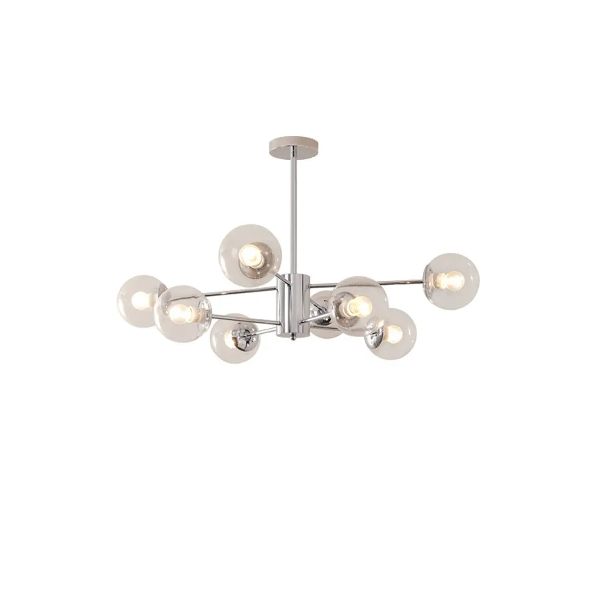 White Modern Chandeliers Tiered Branch Glass Globe Bedroom Image - 11