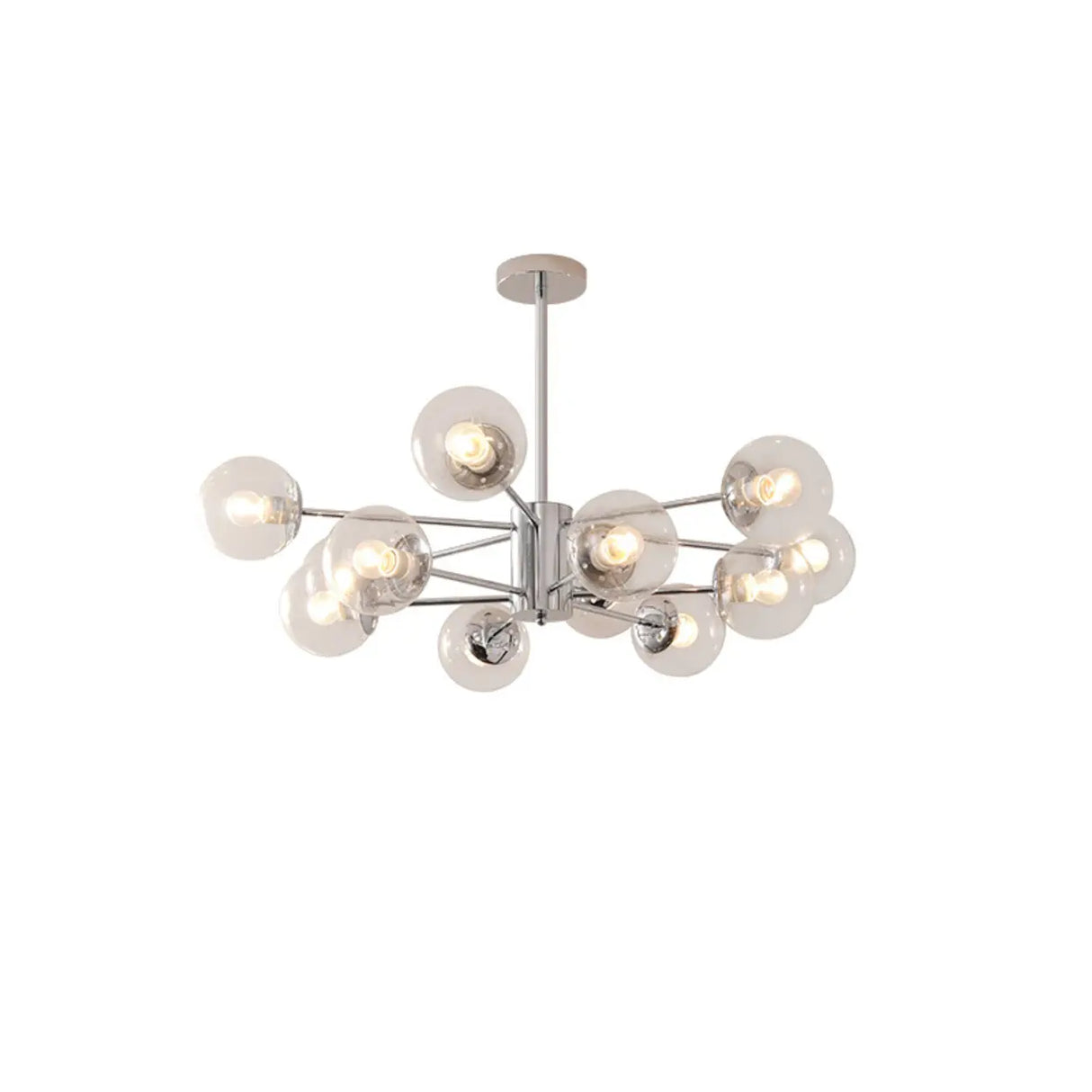 White Modern Chandeliers Tiered Branch Glass Globe Bedroom Image - 13