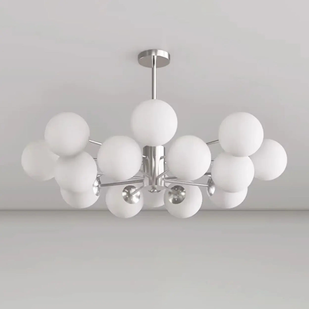 White Modern Chandeliers Tiered Branch Glass Globe Bedroom Image - 14