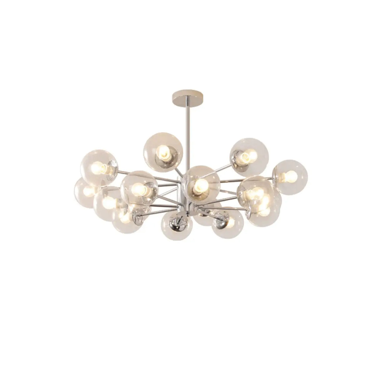 White Modern Chandeliers Tiered Branch Glass Globe Bedroom Image - 16