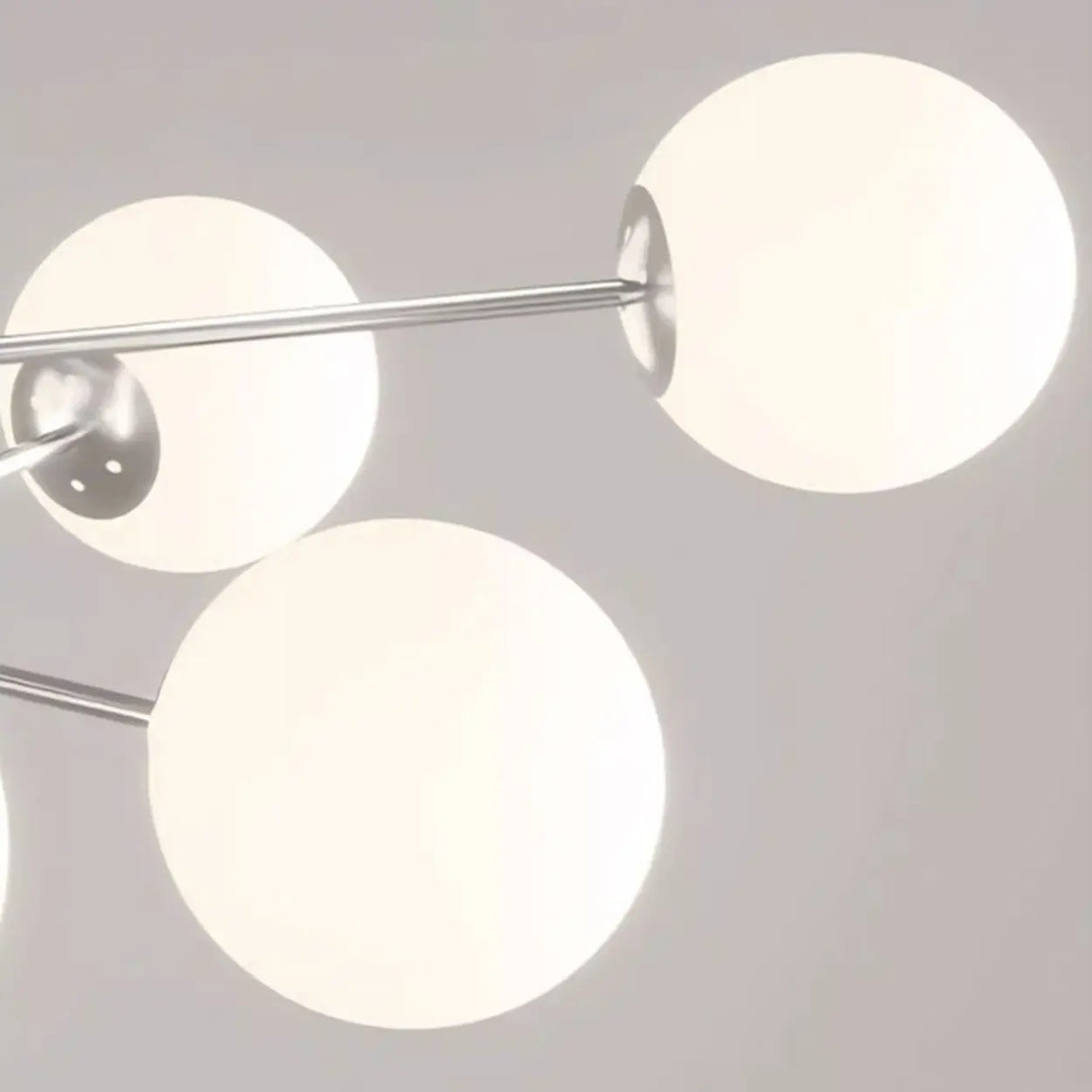 White Modern Chandeliers Tiered Branch Glass Globe Bedroom Image - 17