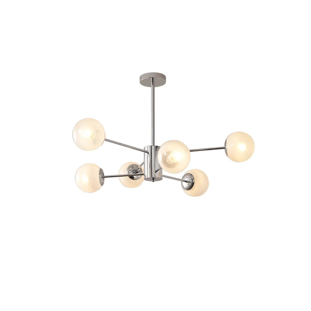 White Modern Chandeliers Tiered Branch Glass Globe Bedroom Image - 18