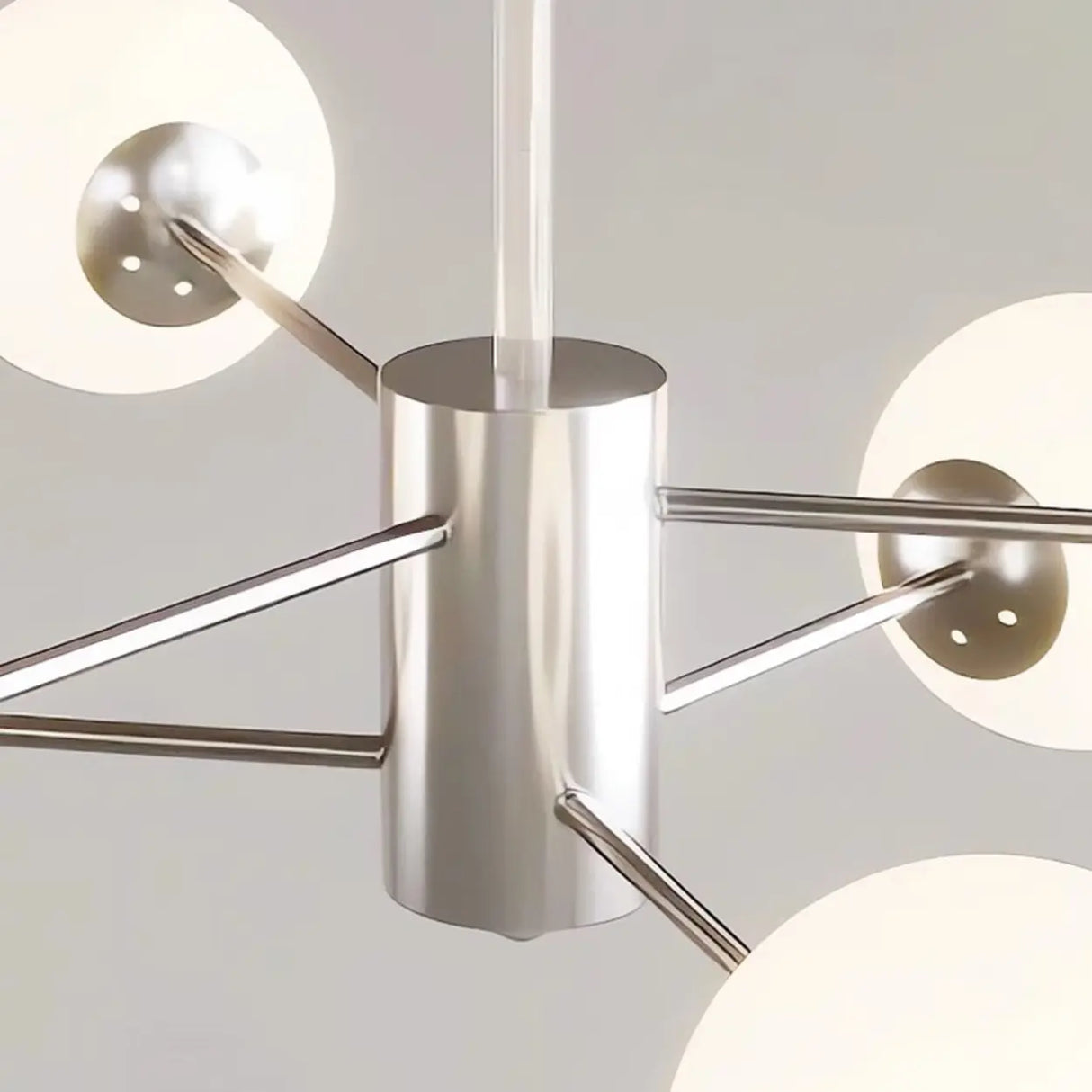 White Modern Chandeliers Tiered Branch Glass Globe Bedroom Image - 19