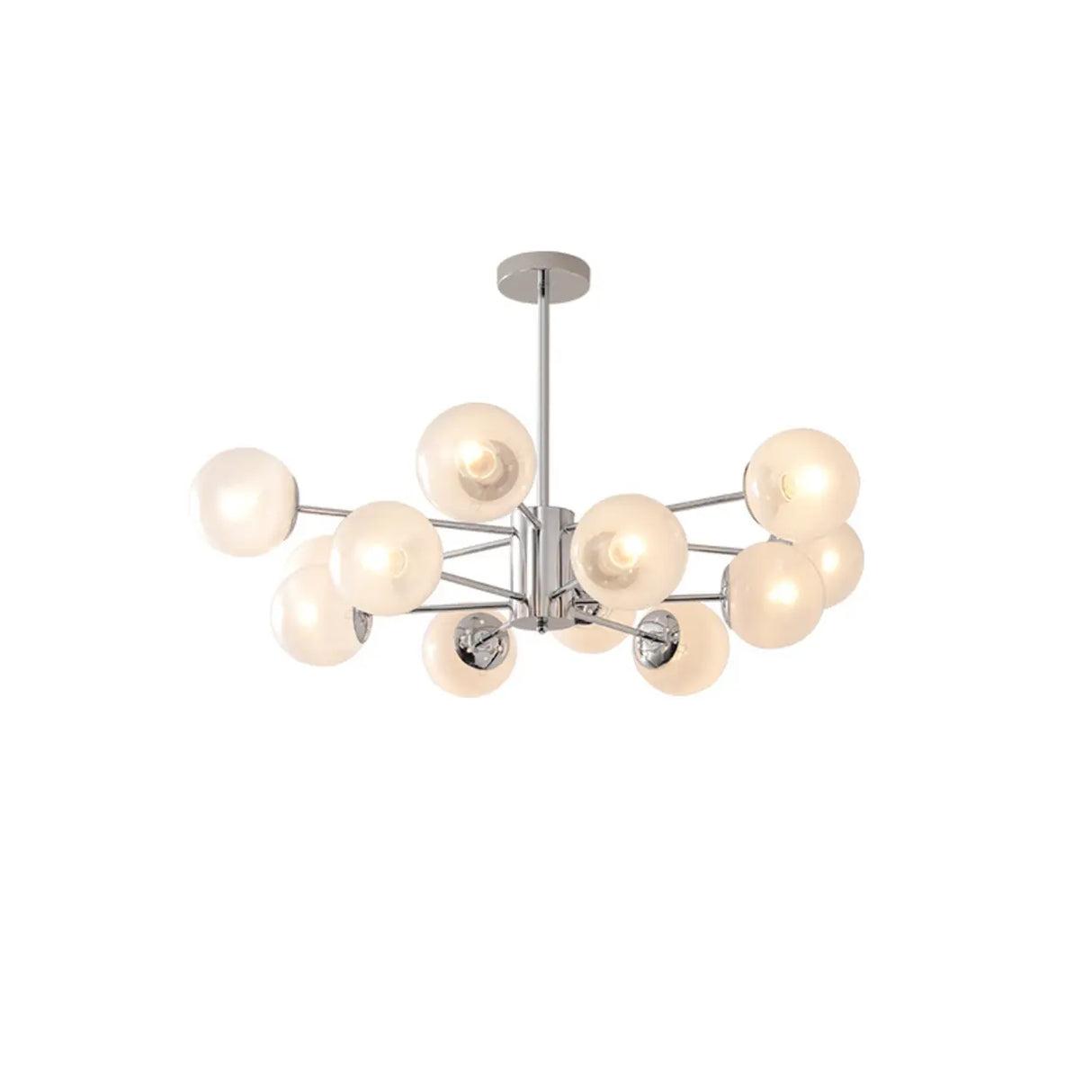 White Modern Chandeliers Tiered Branch Glass Globe Bedroom Image - 21