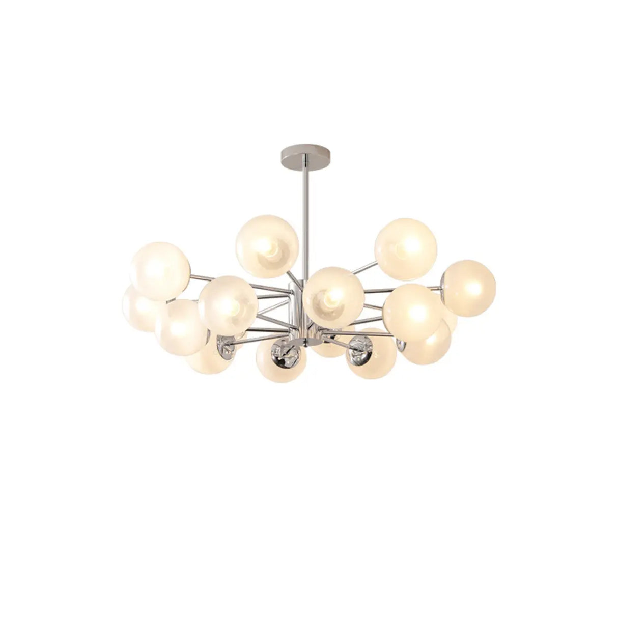 White Modern Chandeliers Tiered Branch Glass Globe Bedroom Image - 23