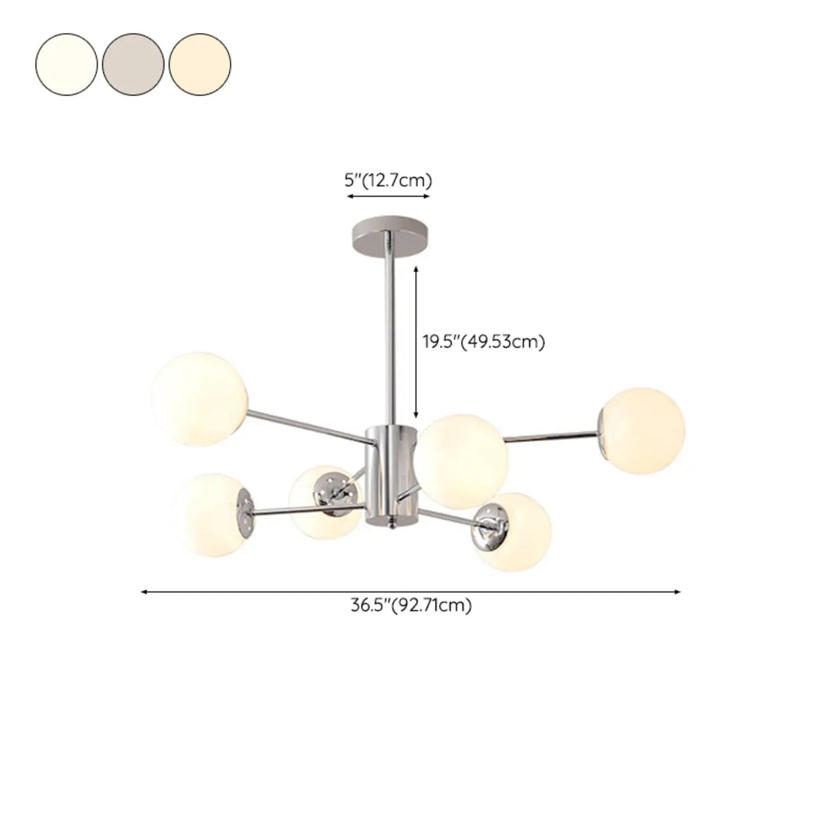 White Modern Chandeliers Tiered Branch Glass Globe Bedroom