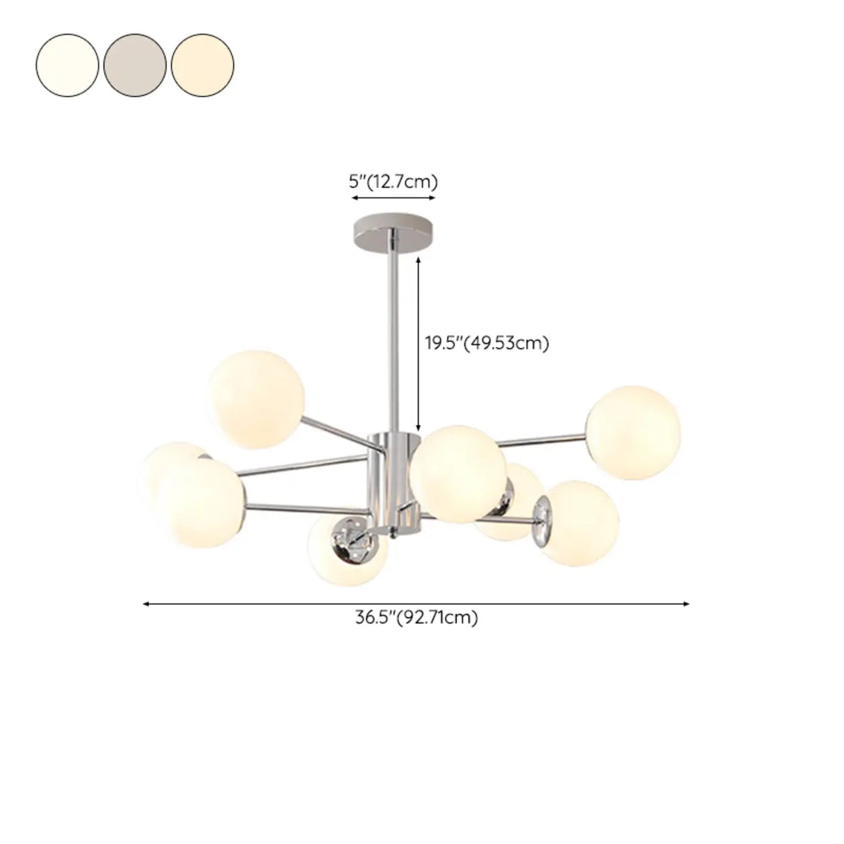 White Modern Chandeliers Tiered Branch Glass Globe Bedroom Image - 29