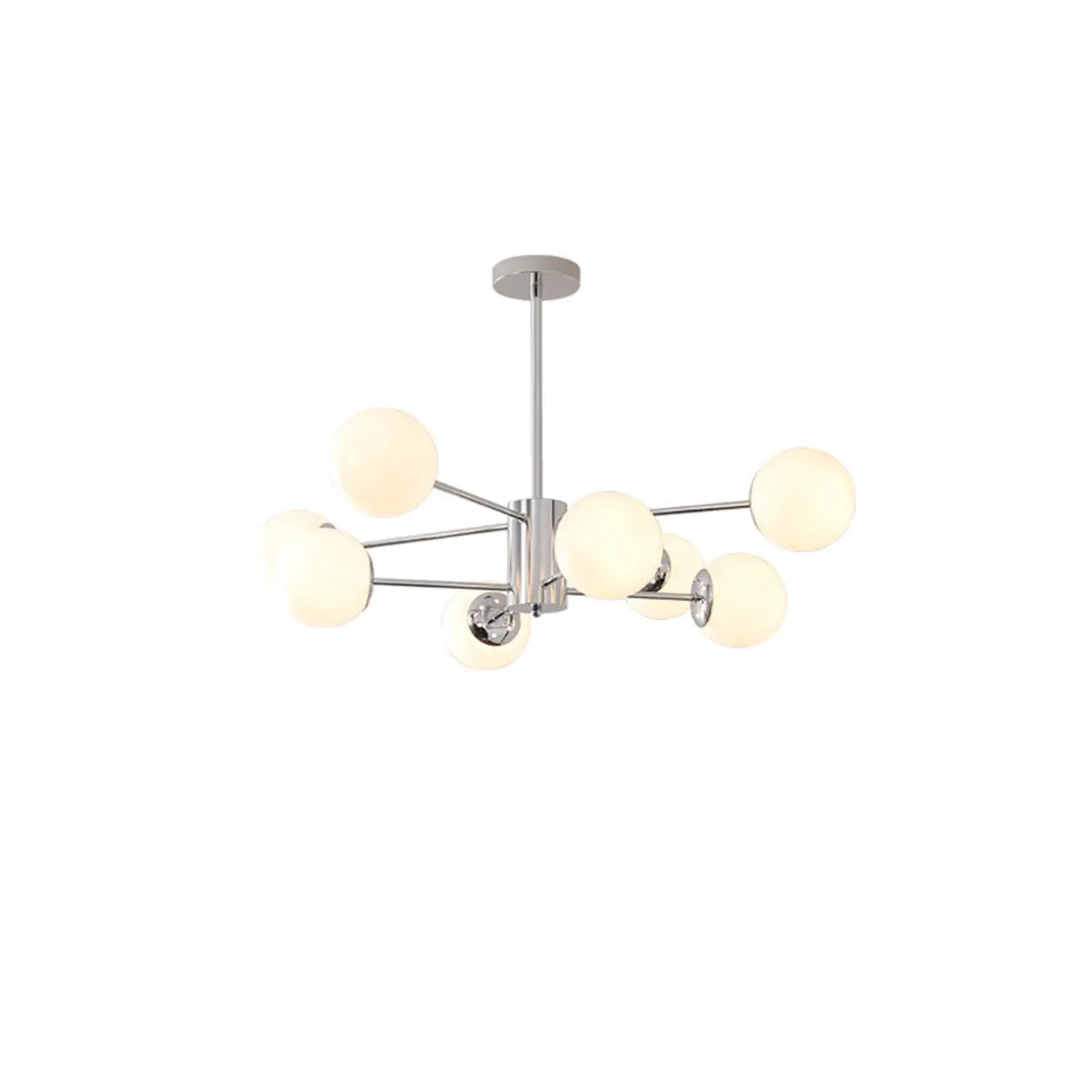 White Modern Chandeliers Tiered Branch Glass Globe Bedroom Image - 3