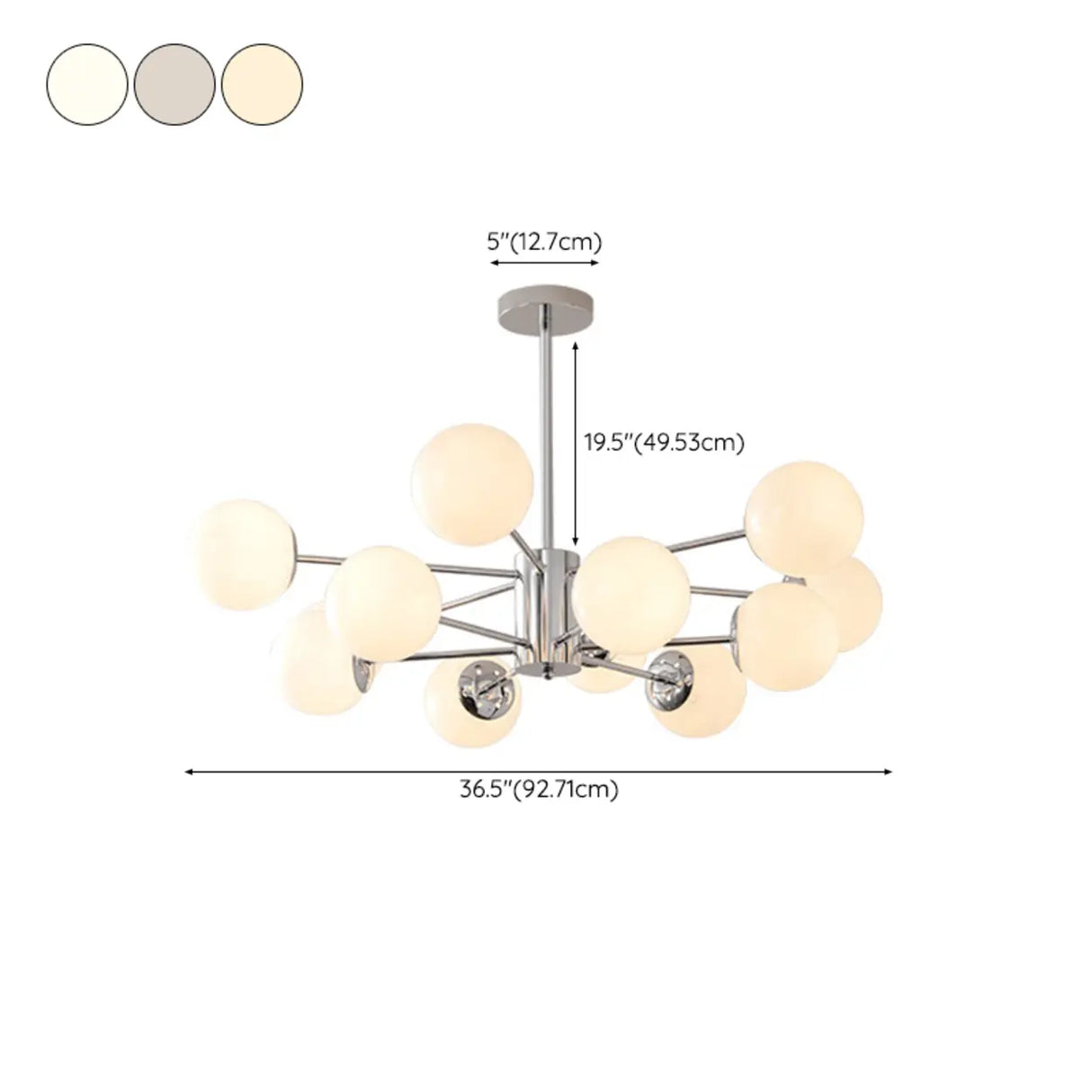 White Modern Chandeliers Tiered Branch Glass Globe Bedroom Image - 30