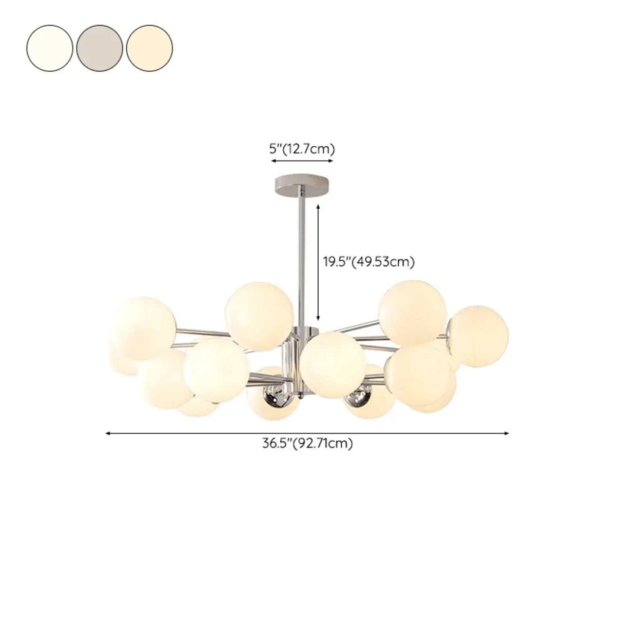 White Modern Chandeliers Tiered Branch Glass Globe Bedroom Image - 31