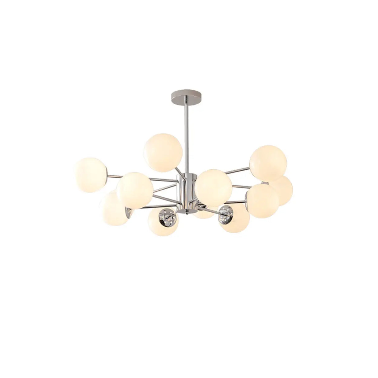 White Modern Chandeliers Tiered Branch Glass Globe Bedroom Image - 6