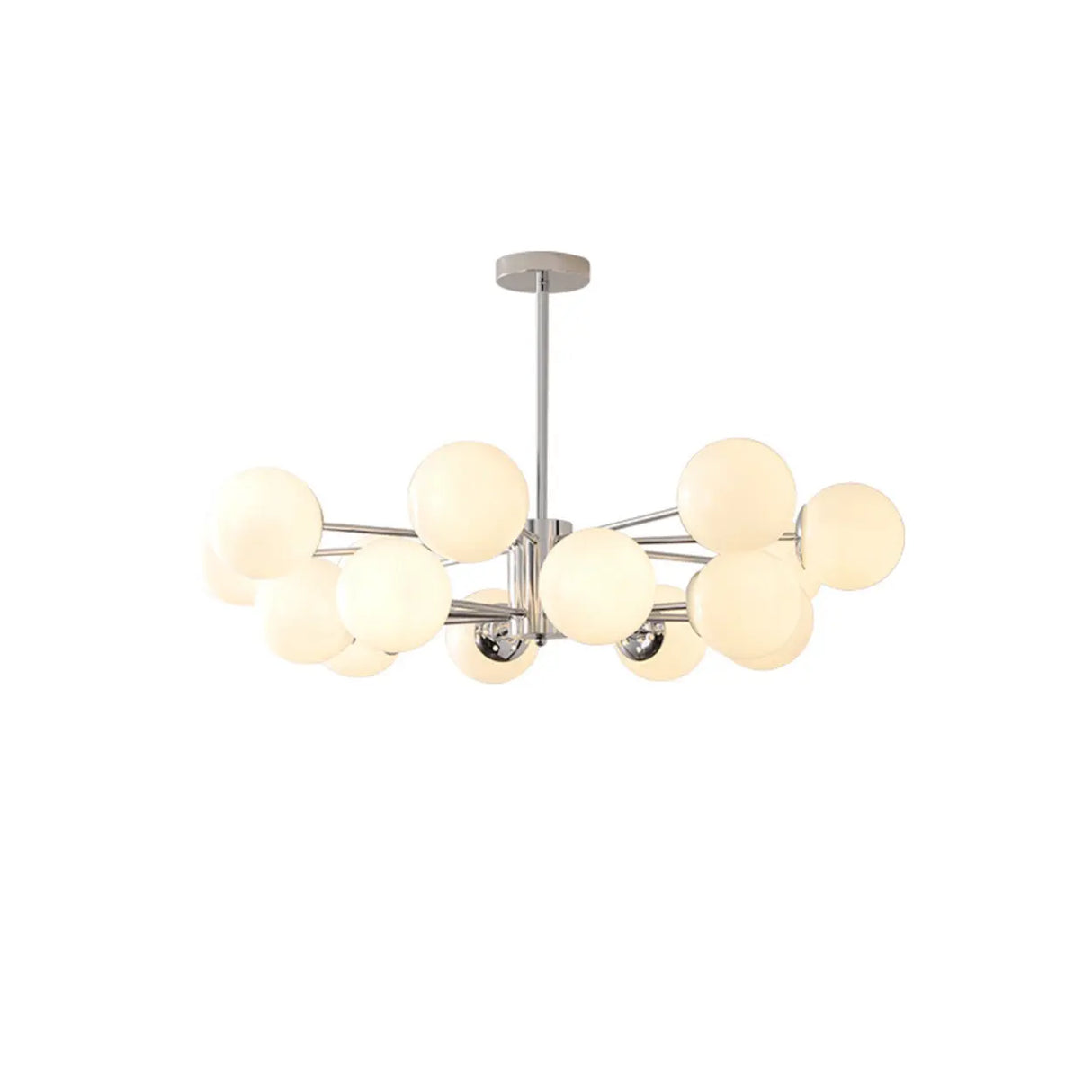 White Modern Chandeliers Tiered Branch Glass Globe Bedroom Image - 8