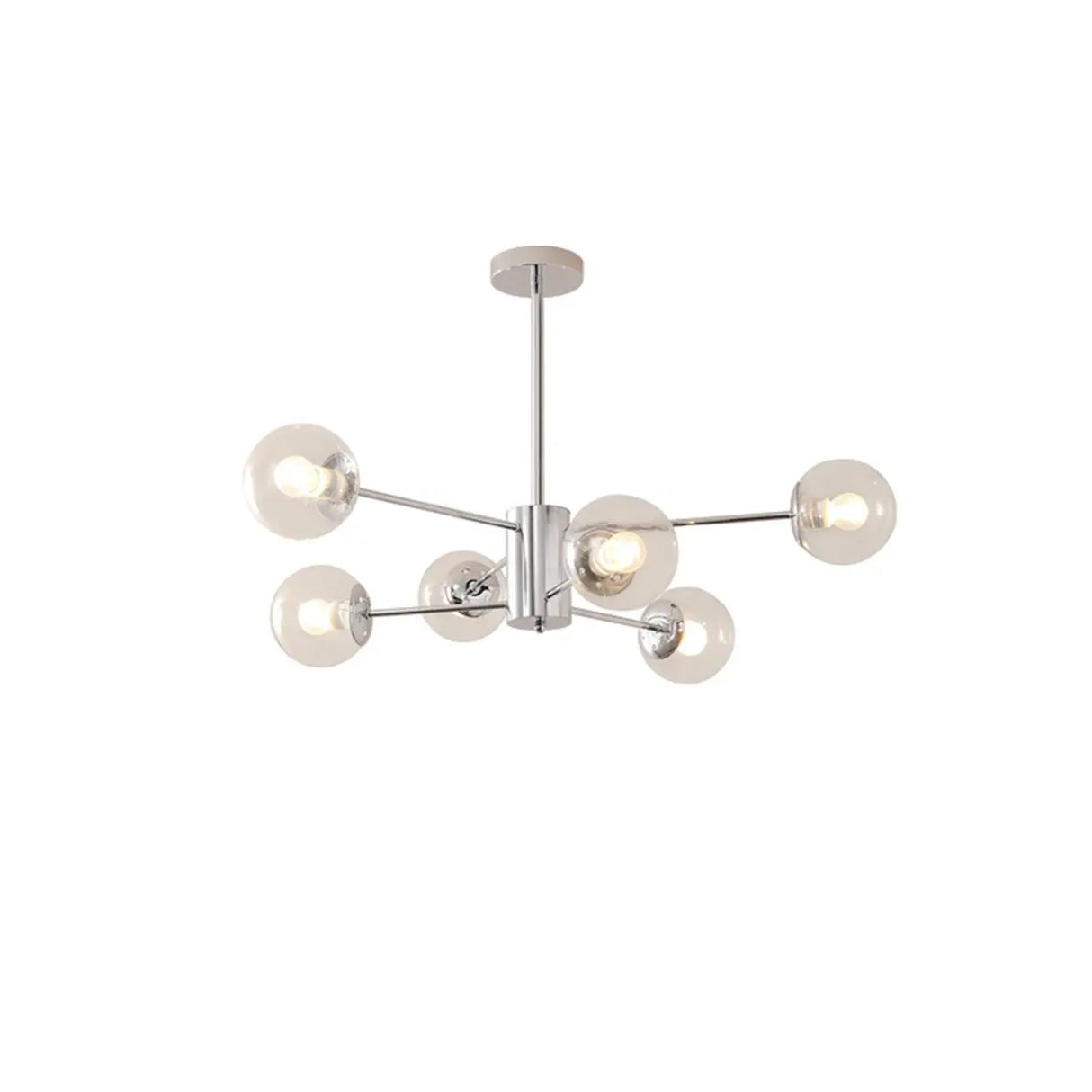 White Modern Chandeliers Tiered Branch Glass Globe Bedroom Image - 9