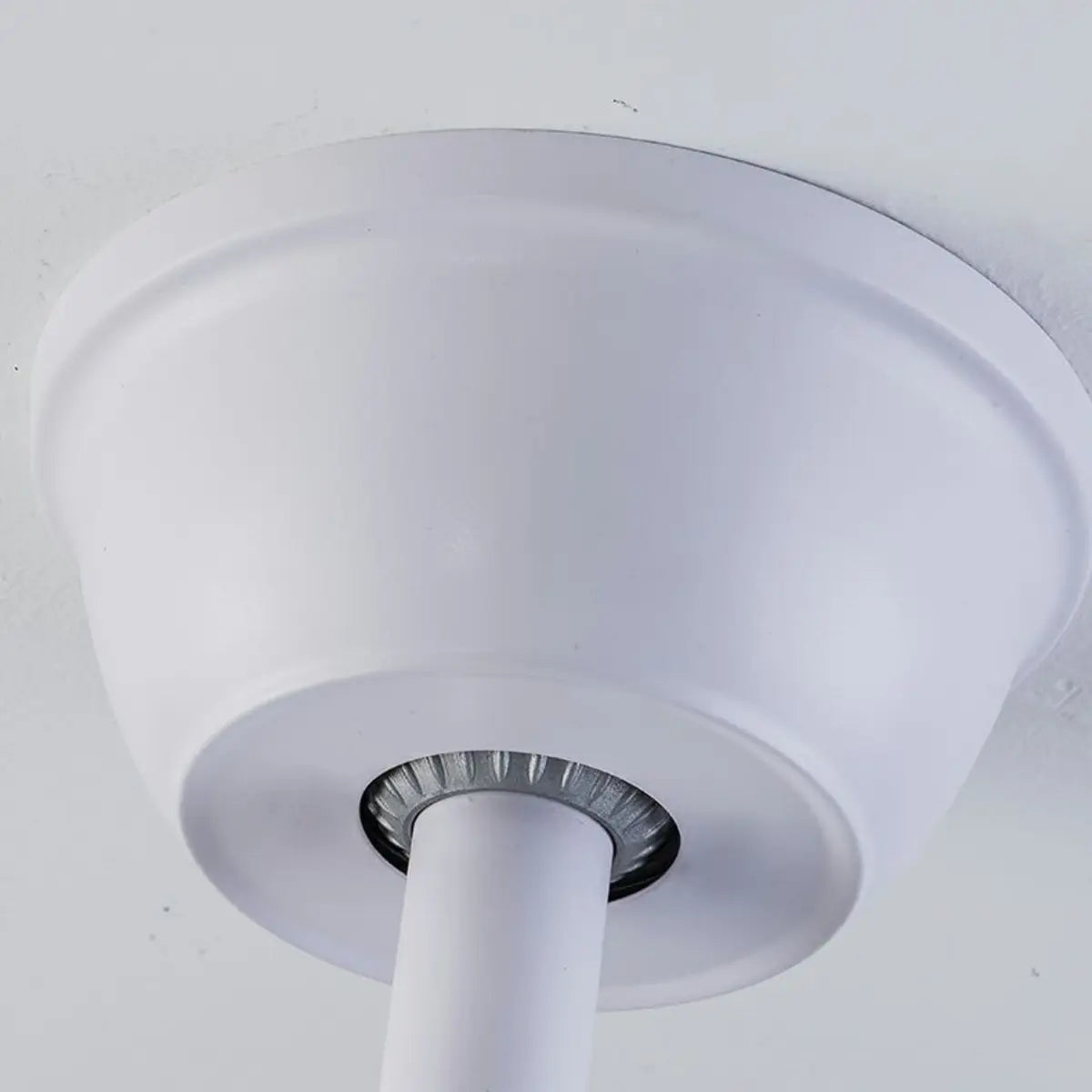 White Modern Minimalist Round 4-Blade Ceiling Fan Light Image - 10
