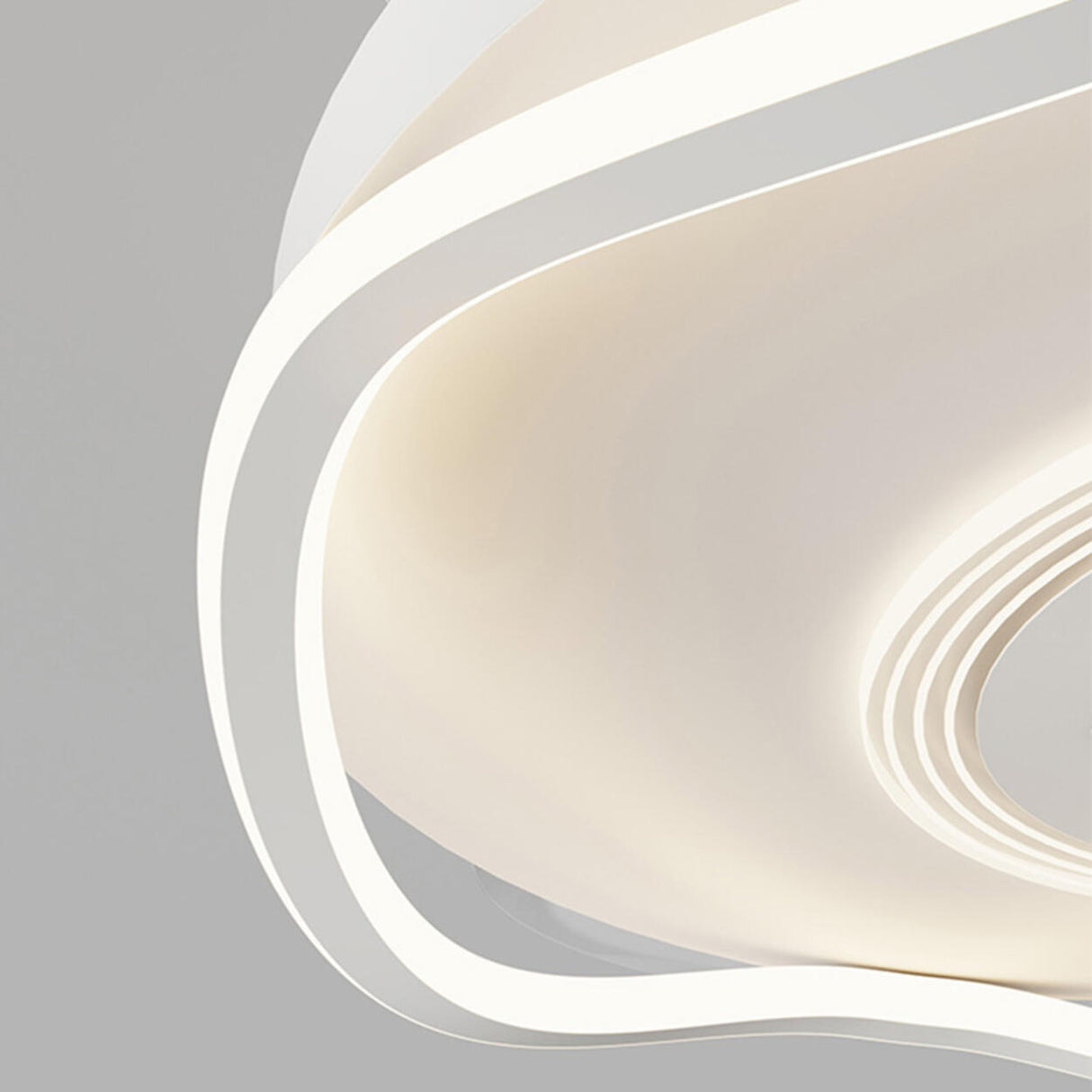 White Modern Retractable Blade Ceiling Fan with Light Image - 15