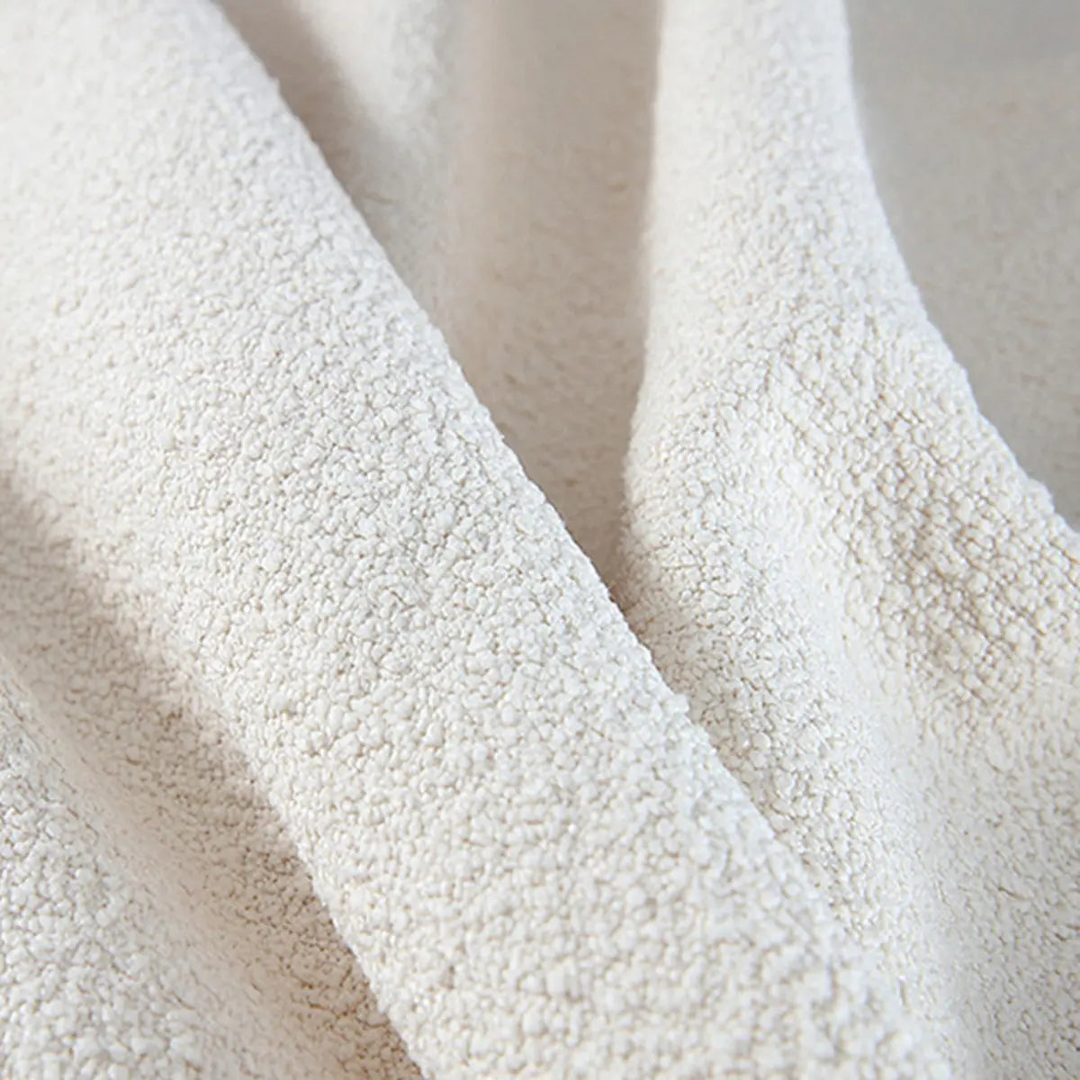 White Mohair Fixed Back Oak Wood Frame Arm Chair Image - 10