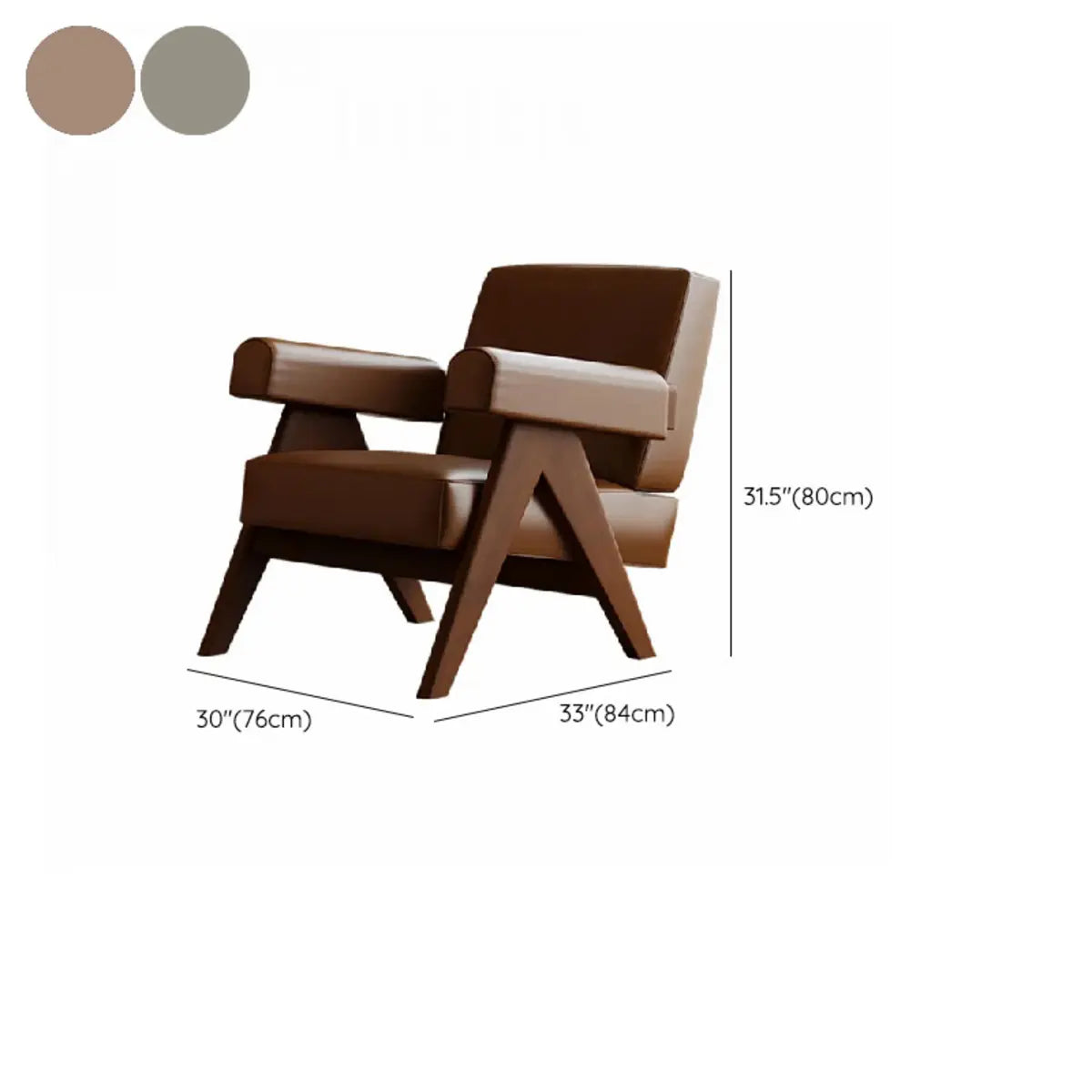 White Mohair Fixed Back Oak Wood Frame Arm Chair Image - 14