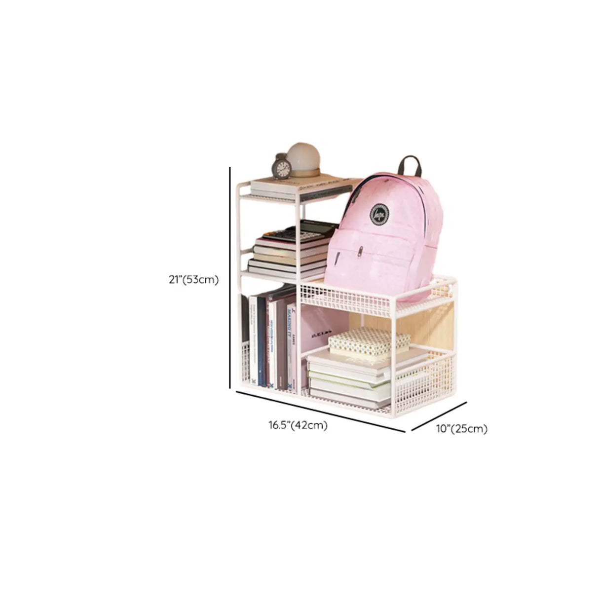 White Movable Metal Frame Utility Cart with Shelves Image - 22