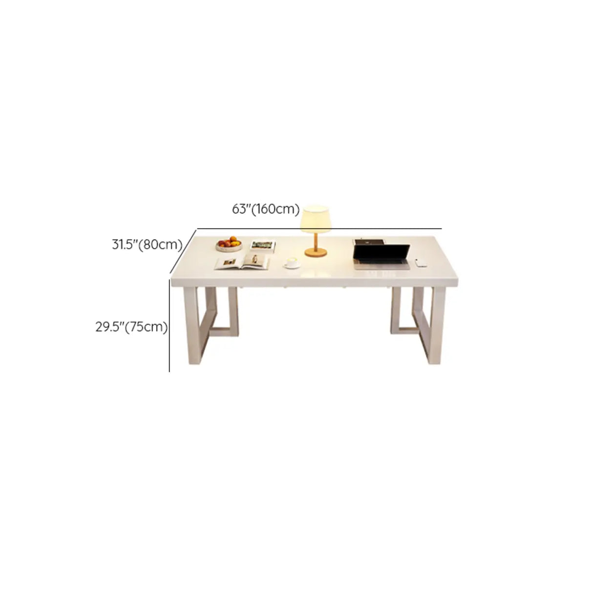 White Multi-person Standard Wooden Writing Desk Image - 11