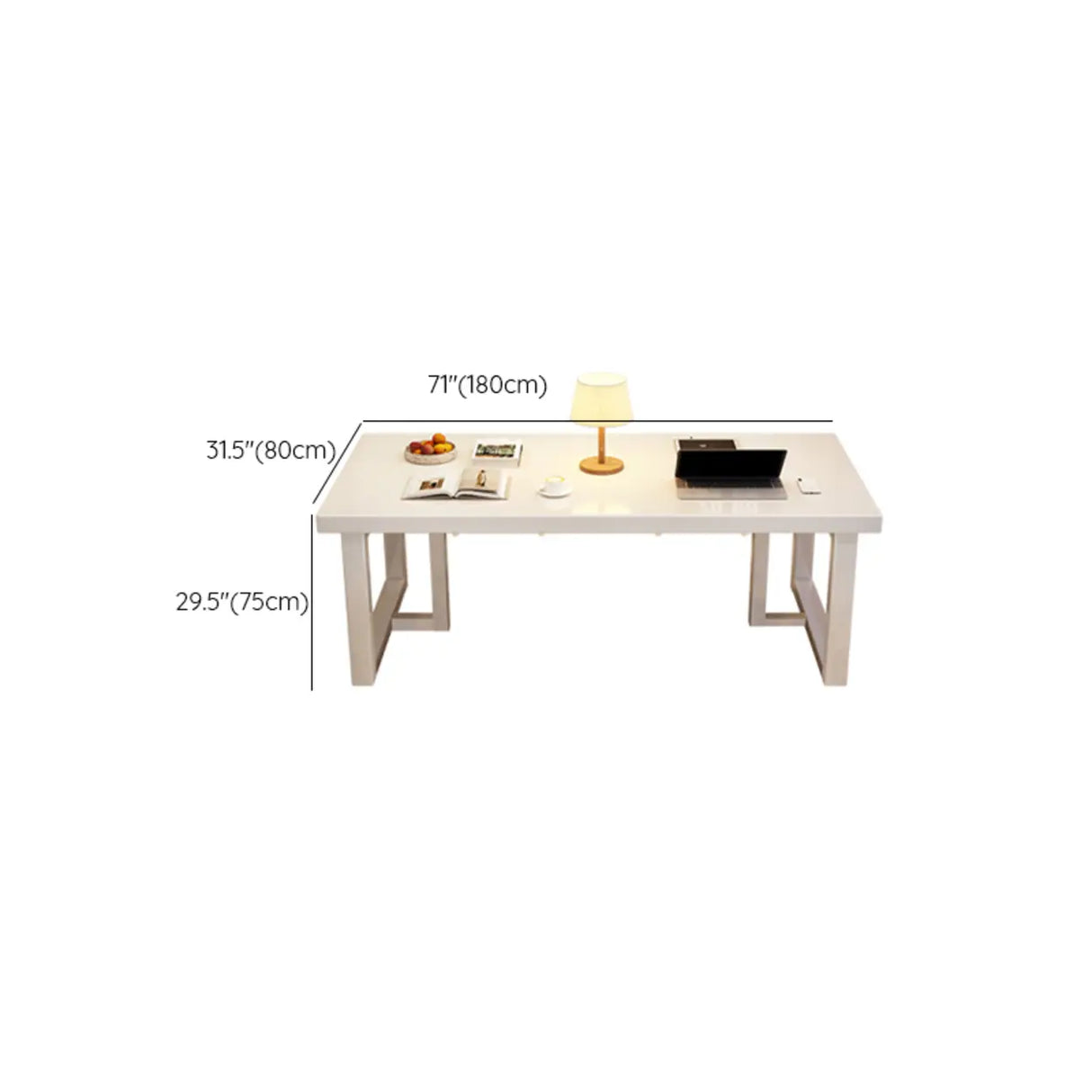 White Multi-person Standard Wooden Writing Desk Image - 12